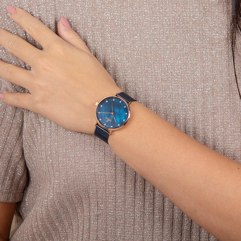Obaku Denmark V186LXVLML zegarek damski Slim różowe złoto - miniatura 12