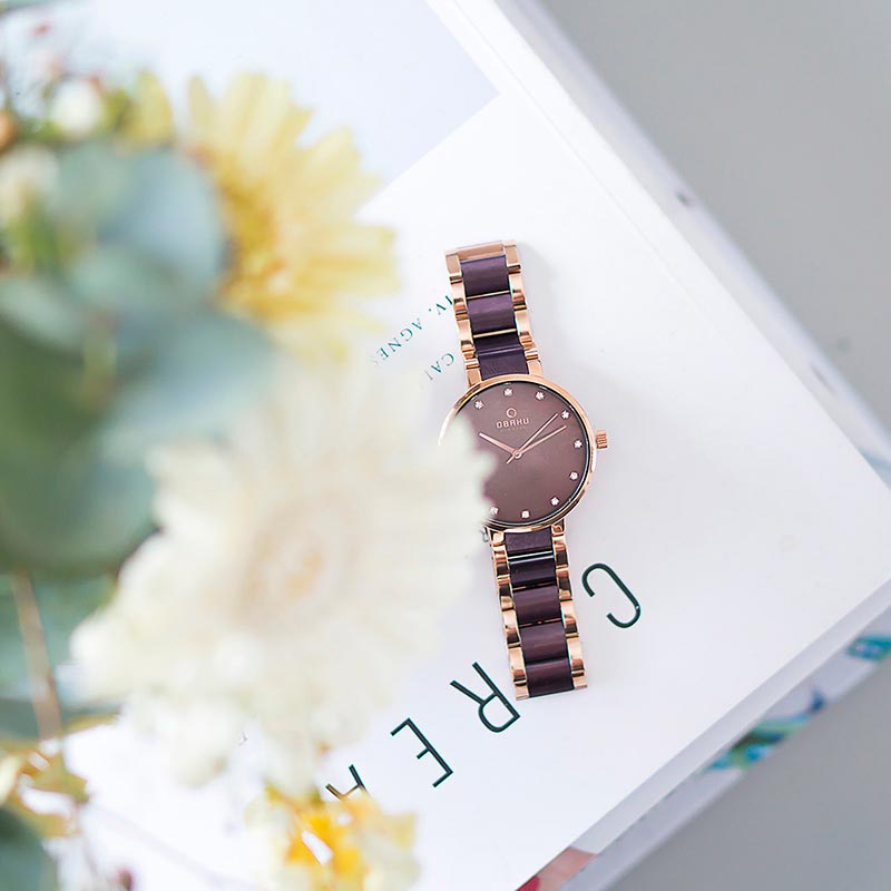 Obaku Denmark V189LXVNSA zegarek różowe złoto fashion/modowy Slim bransoleta - miniatura 5