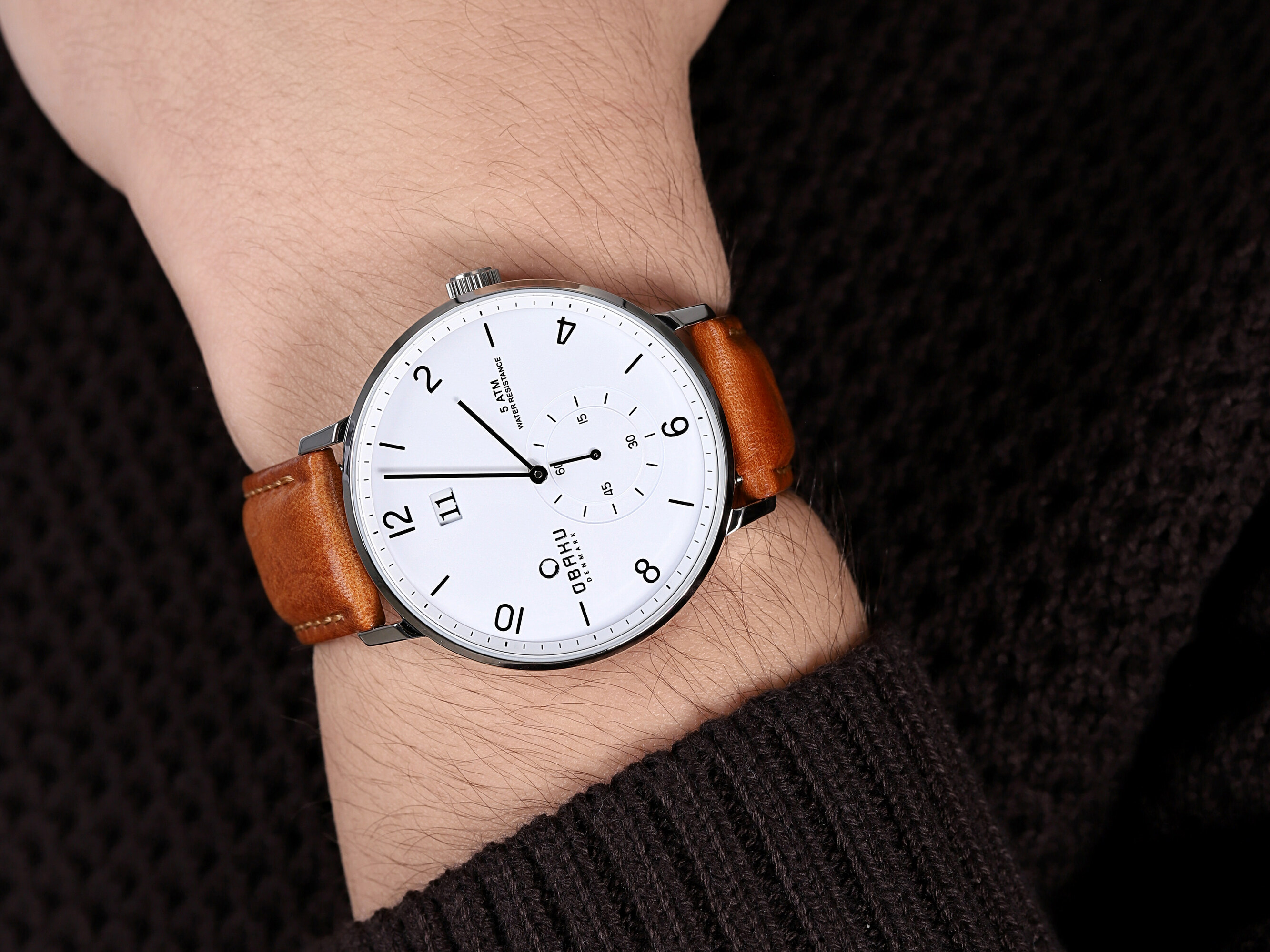 Obaku Denmark V190GDCWRZ zegarek srebrny klasyczny Slim pasek - miniatura 4