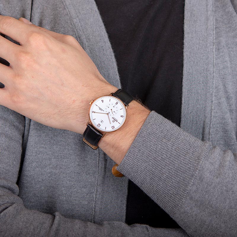 Obaku Denmark V190GDVWRB zegarek różowe złoto klasyczny Slim pasek - miniatura 5