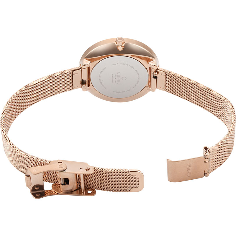 Obaku Denmark V195LXVIMV zegarek różowe złoto klasyczny Slim bransoleta - miniatura 5