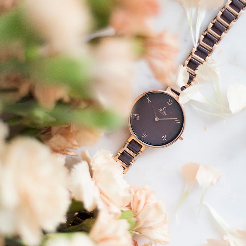 Obaku Denmark V195LXVNSN VAND - COFFEE zegarek fashion/modowy Slim - miniatura 4