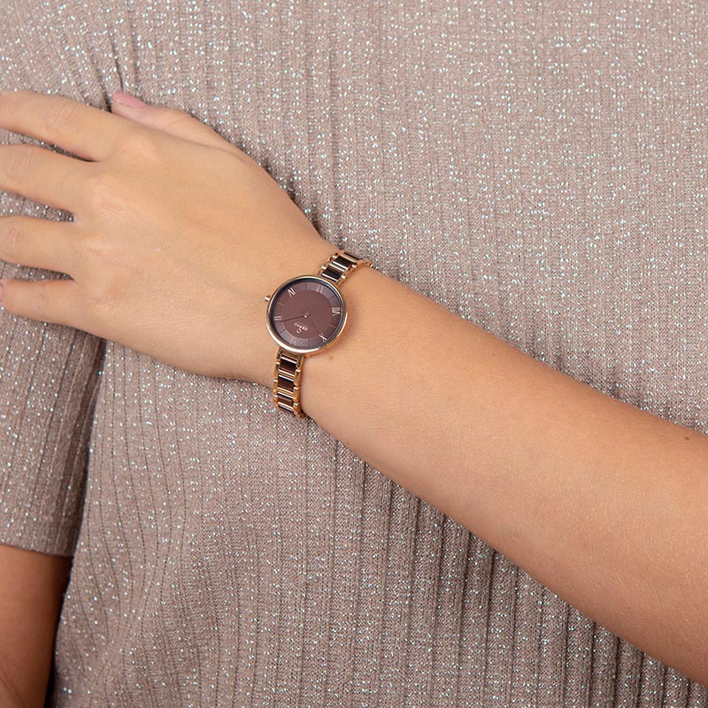 Obaku Denmark V195LXVNSN zegarek różowe złoto fashion/modowy Slim bransoleta - miniatura 6