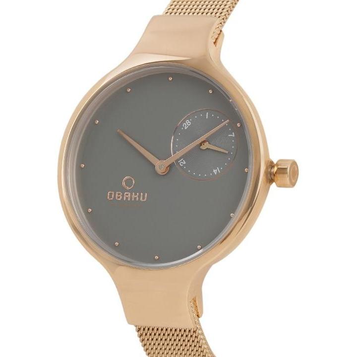 Obaku Denmark V201LDVJMV zegarek różowe złoto fashion-modowy Slim bransoleta - miniatura 5