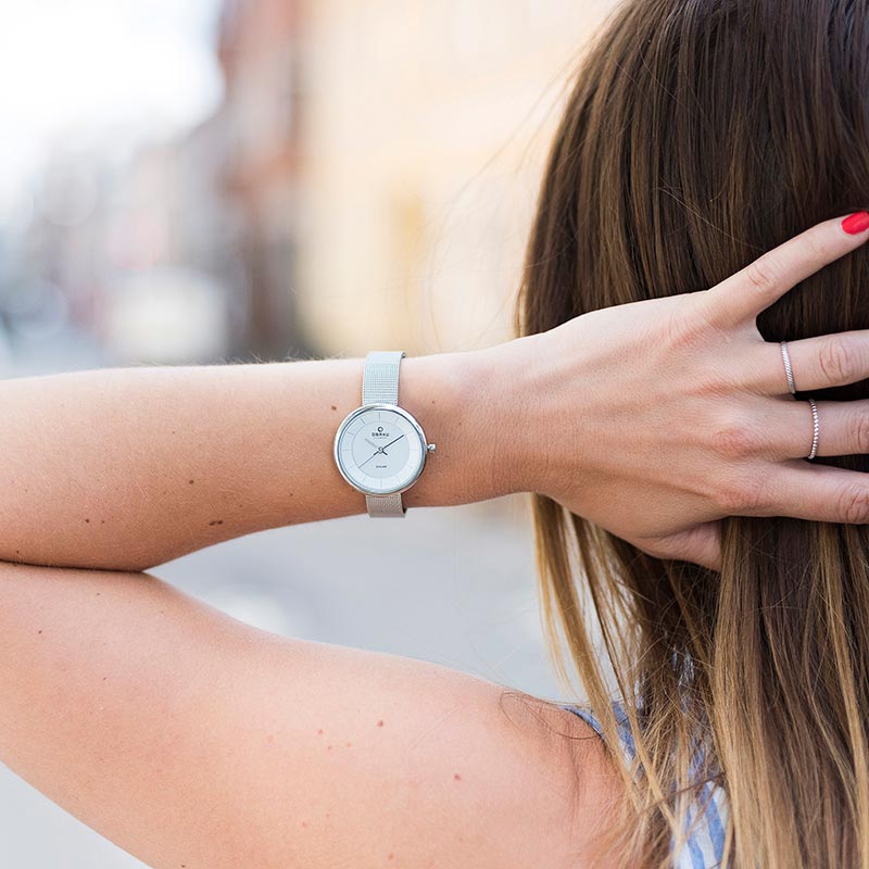 Obaku Denmark V206LRCWMC Solar LYS - STEEL zegarek damski klasyczny mineralne - miniatura 8