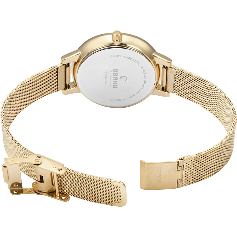 Obaku Denmark V209LXGIMG Slim LIV - GOLD zegarek damski klasyczny mineralne - miniatura 8