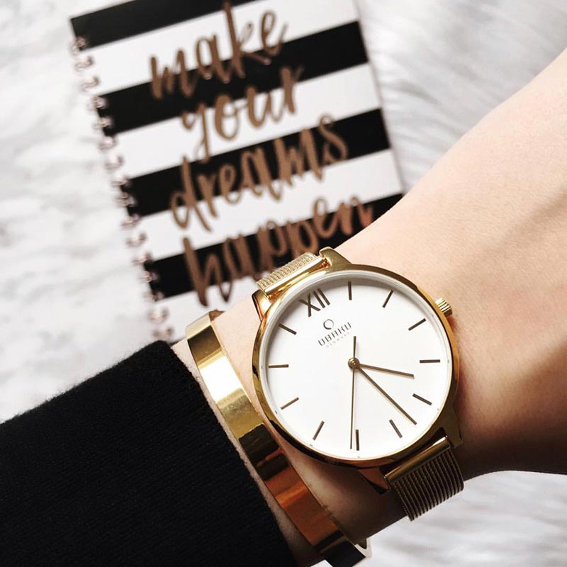 Obaku Denmark V209LXGIMG zegarek damski klasyczny Slim bransoleta - miniatura 10