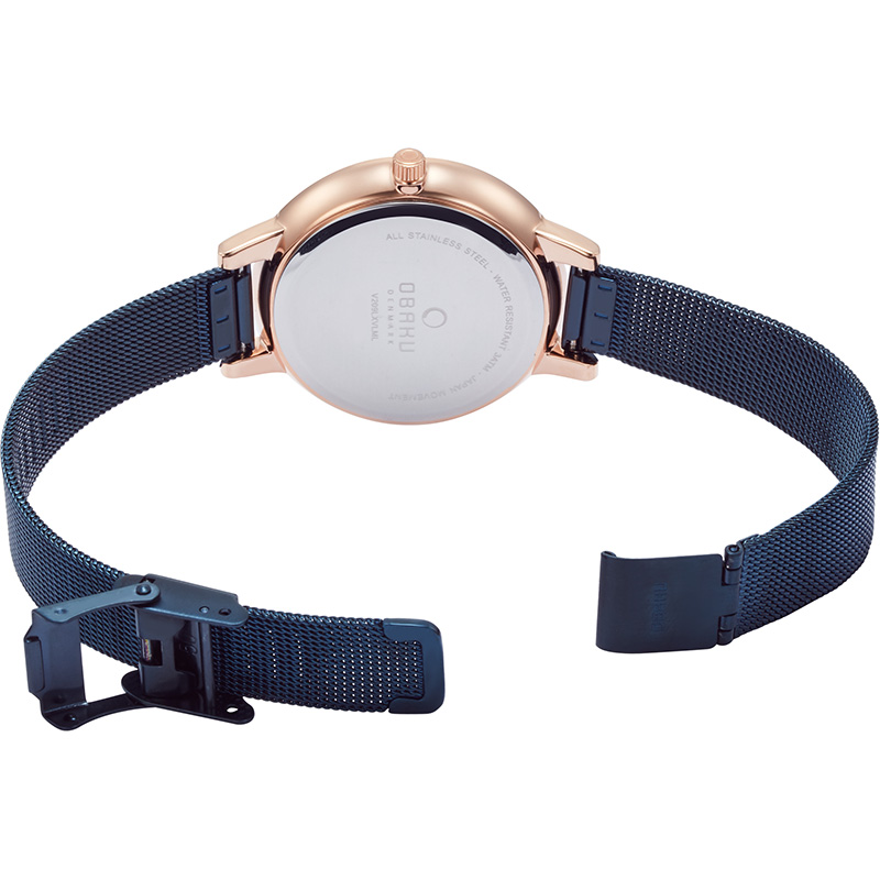 Obaku Denmark V209LXVLML LIV - OCEAN Slim klasyczny zegarek różowe złoto - miniatura 5