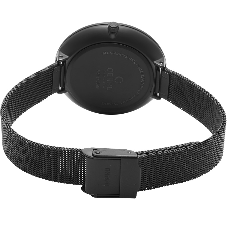Obaku Denmark V211LXBBMB MYNTE - CHARCOAL Slim klasyczny zegarek czarny