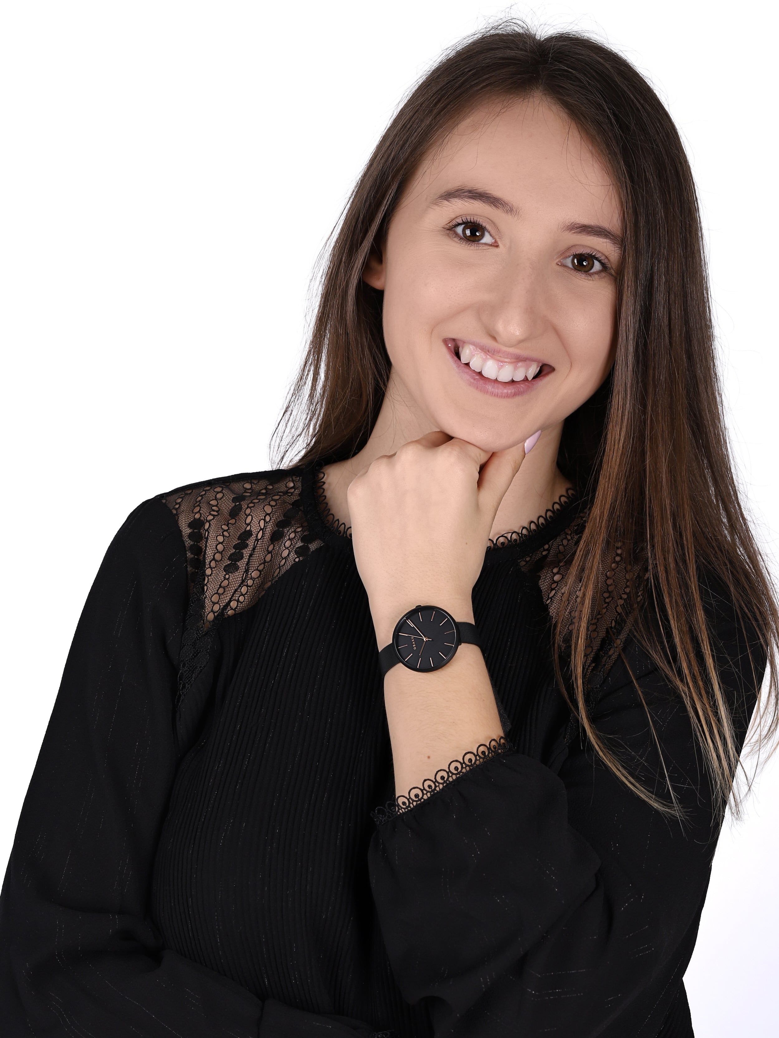 Obaku Denmark V211LXBBMB Slim MYNTE - CHARCOAL zegarek damski klasyczny mineralne
