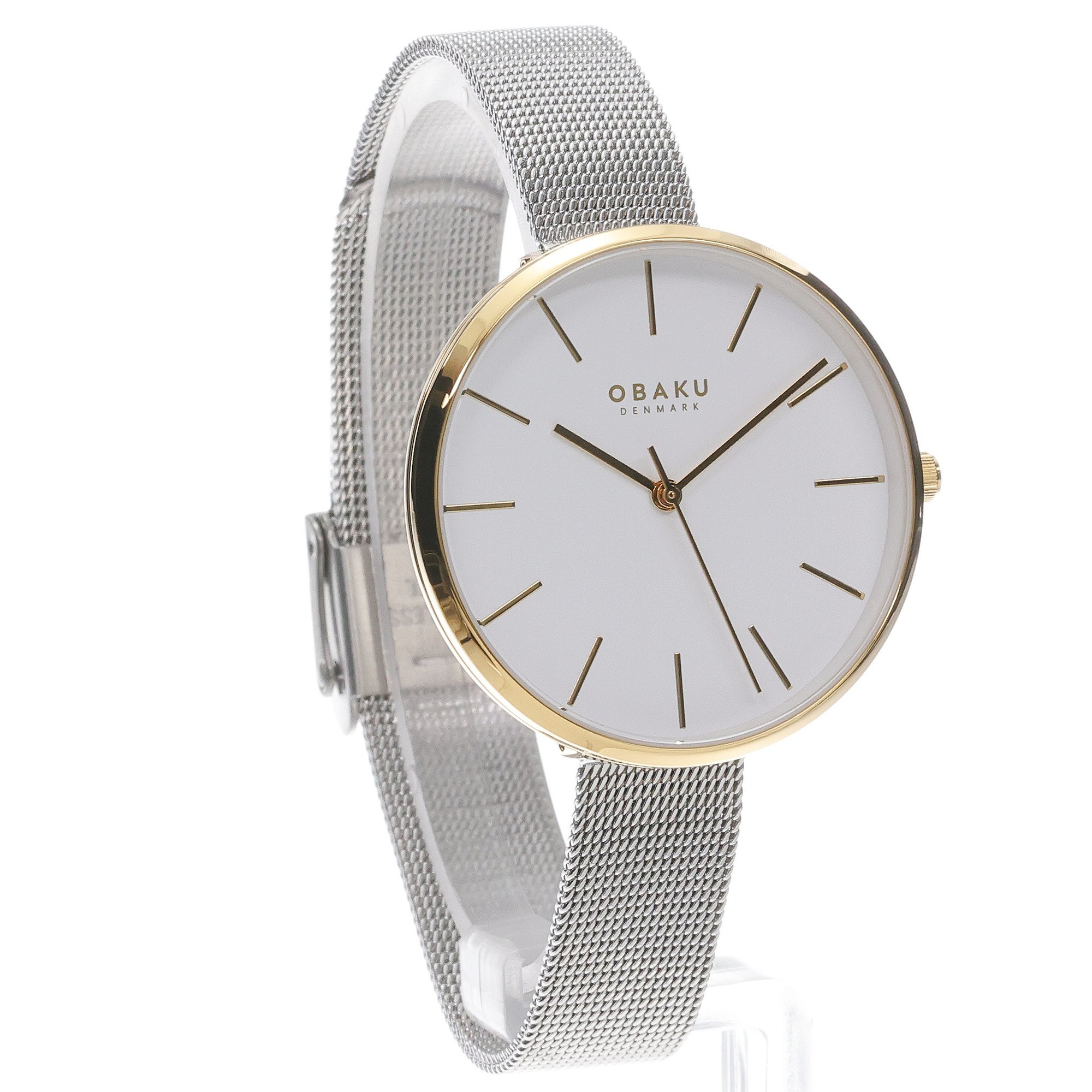 Obaku Denmark V211LXGIMC1 Mynte - Gold Bi - Lau Liengård Ruge Damskie klasyczny zegarek złoty