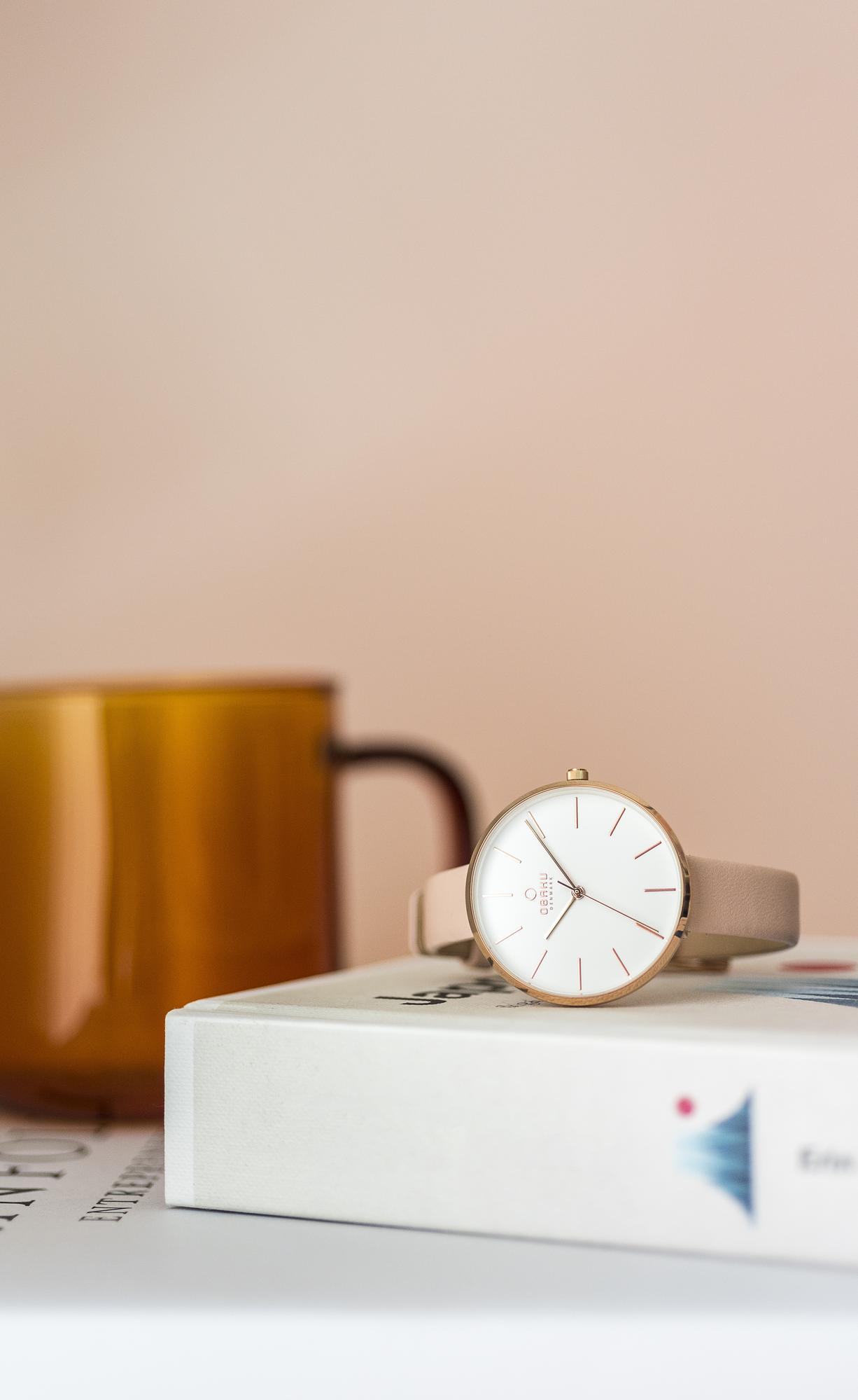 Obaku Denmark V211LXVIRX zegarek różowe złoto klasyczny Damskie pasek