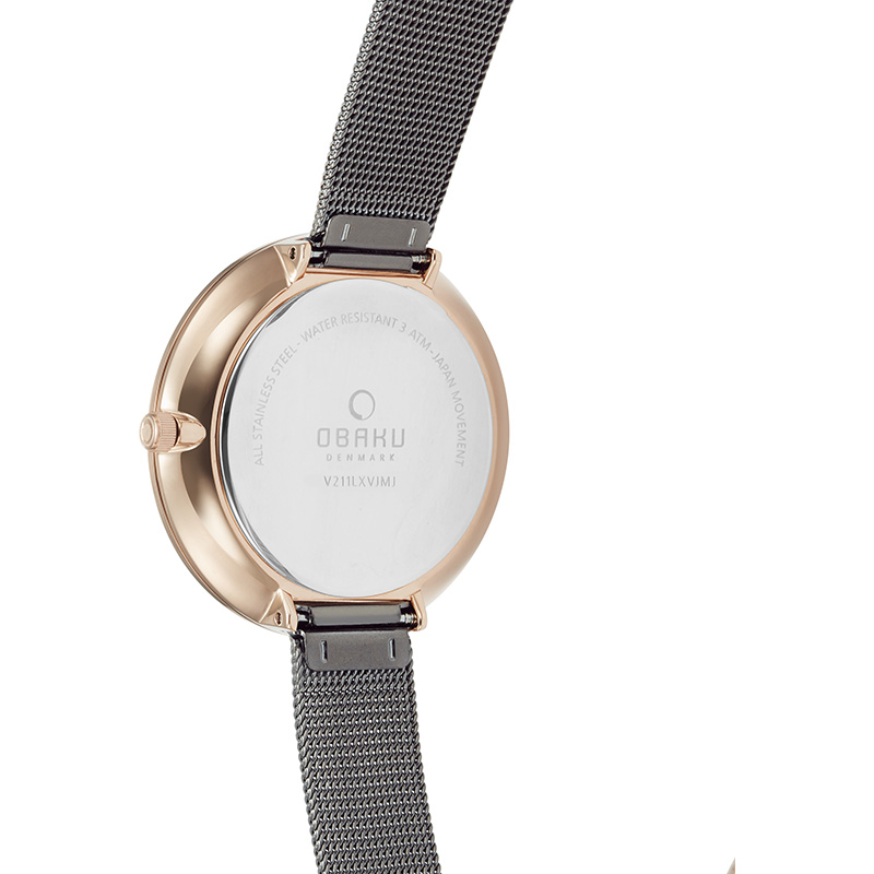 Obaku Denmark V211LXVJMJ zegarek różowe złoto klasyczny Slim bransoleta - miniatura 3