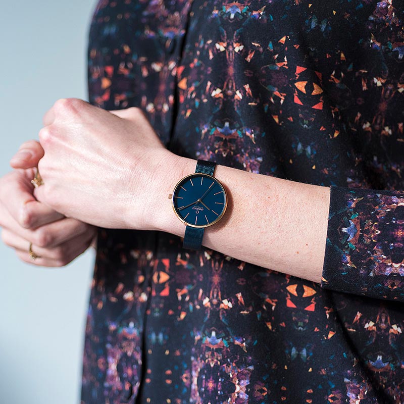 Obaku Denmark V211LXVLML zegarek damski Slim różowe złoto