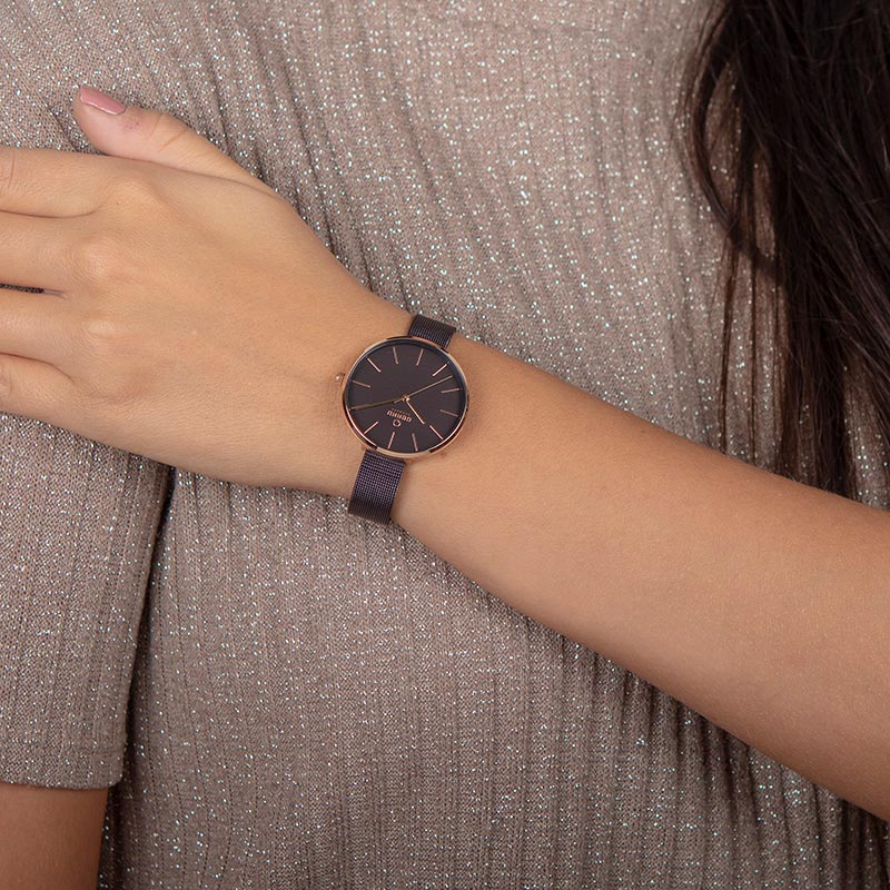 Obaku Denmark V211LXVNMN MYNTE - WALNUT zegarek klasyczny Slim - miniatura 6