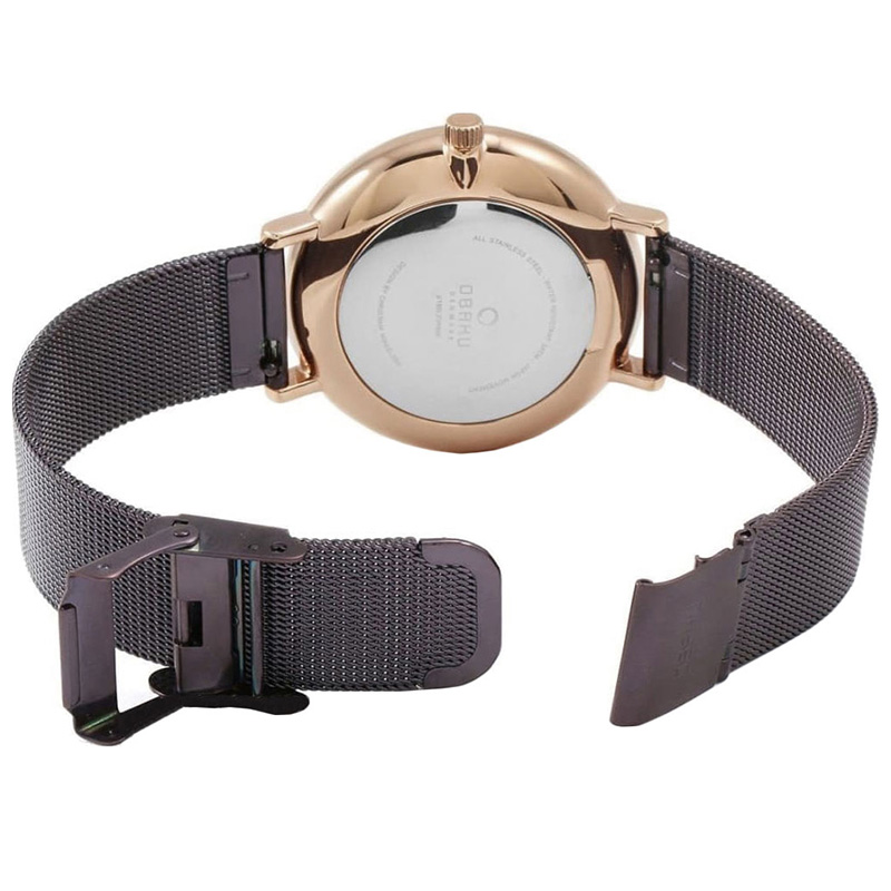 Obaku Denmark V217LXVNMN zegarek damski Slim różowe złoto - miniatura 7