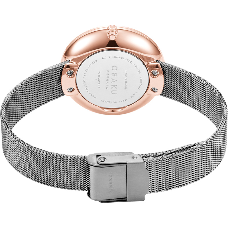 Obaku Denmark V219LXVKMJ zegarek różowe złoto klasyczny Slim bransoleta - miniatura 5