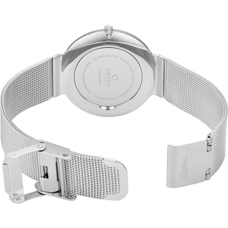 Obaku Denmark V230LXCBMC PAPIR LILLE - ONYX zegarek klasyczny Slim - miniatura 4