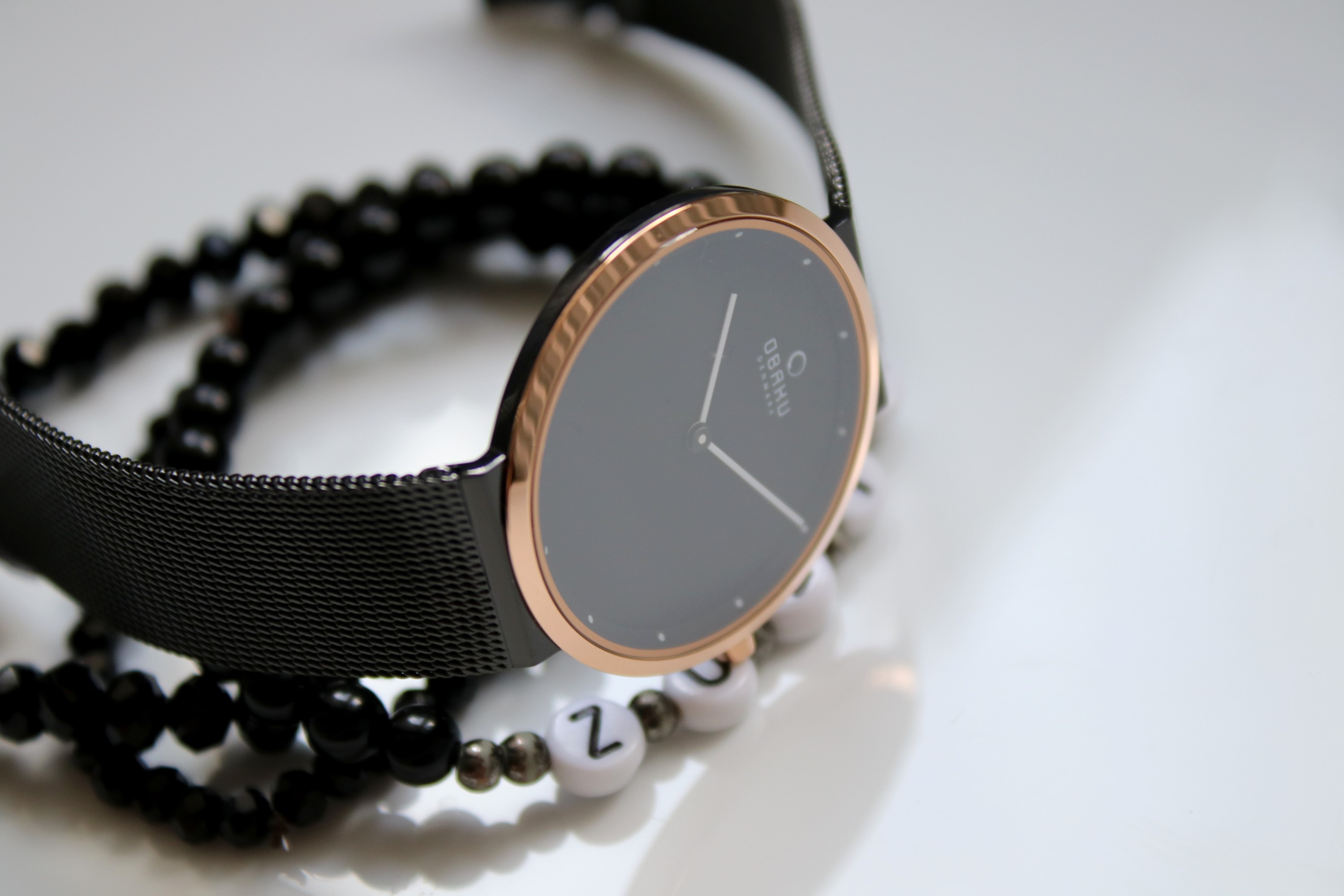 Obaku Denmark V230LXMBMB PAPIR LILLE - NIGHT - Christian Mikkelsen Slim klasyczny zegarek czarny - miniatura 9