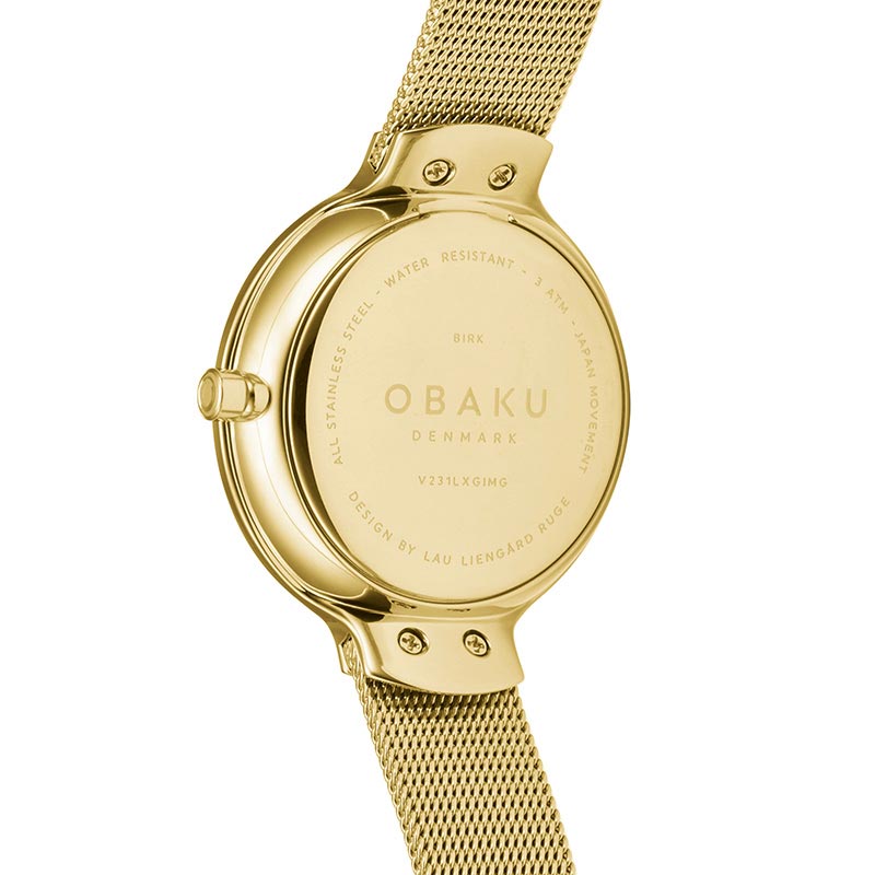 Obaku Denmark V231LXGIMG Slim BIRK - GOLD zegarek damski klasyczny mineralne - miniatura 5