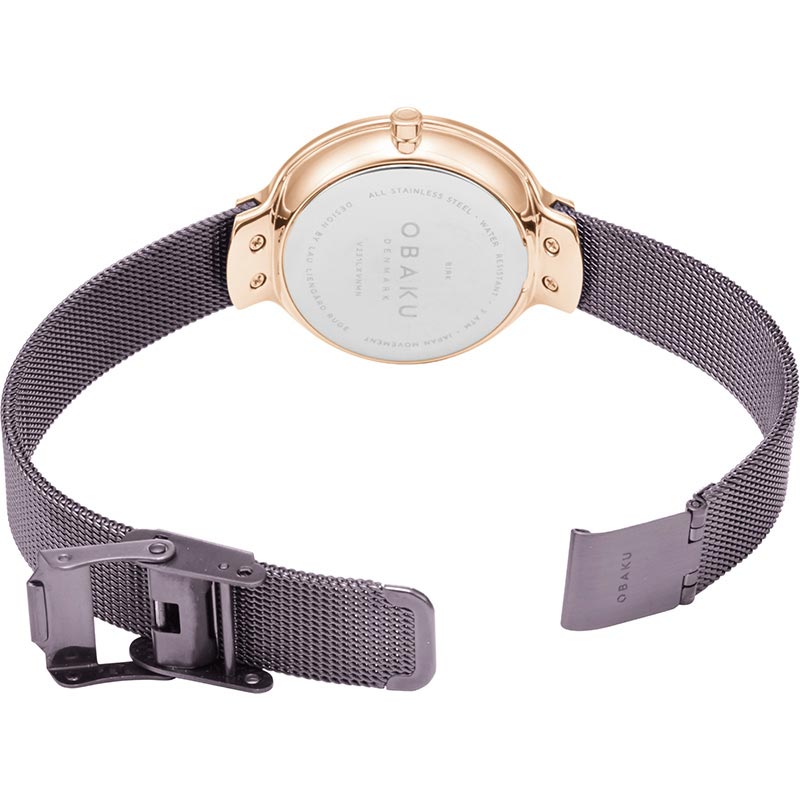 Obaku Denmark V231LXVNMN BIRK - WALNUT zegarek klasyczny Slim - miniatura 5