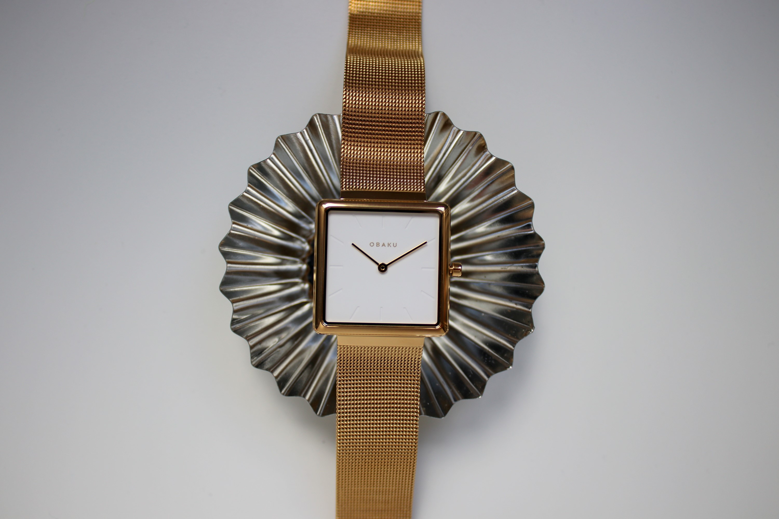 Obaku Denmark V236LXGIMG Slim KVADRAT - GOLD - Christian Mikkelsen zegarek damski klasyczny szafirowe - miniatura 8