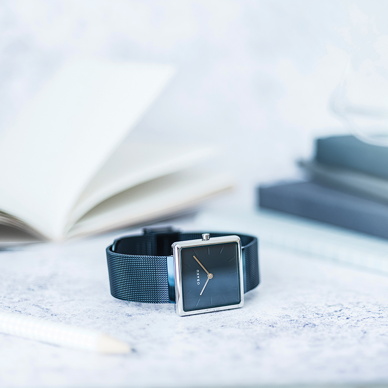 Obaku Denmark V236LXHLML Slim KVADRAT - ARCTIC zegarek damski klasyczny szafirowe