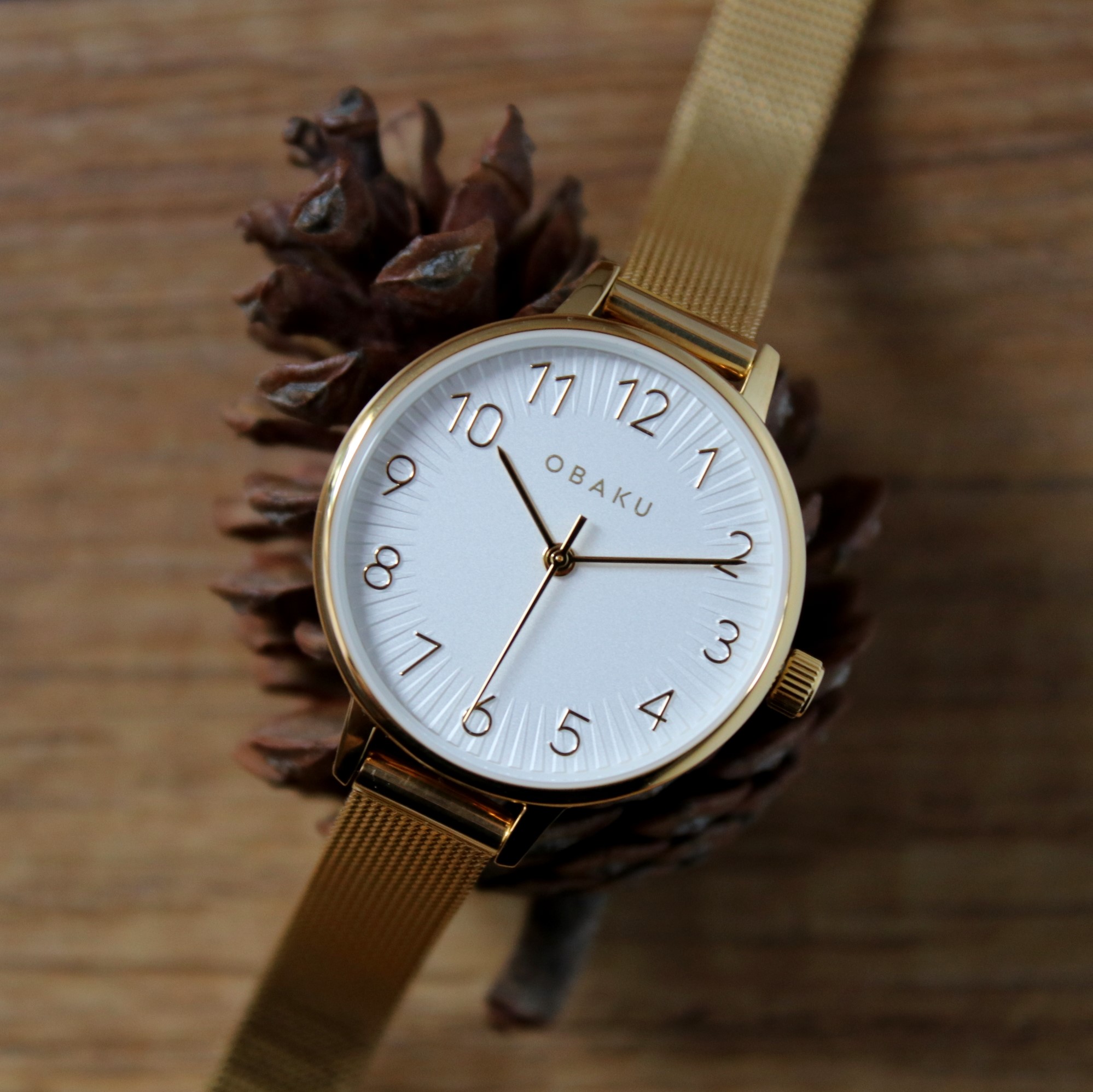Obaku Denmark V237LXGIMG Slim SYREN - GOLD zegarek damski klasyczny mineralne - miniatura 8