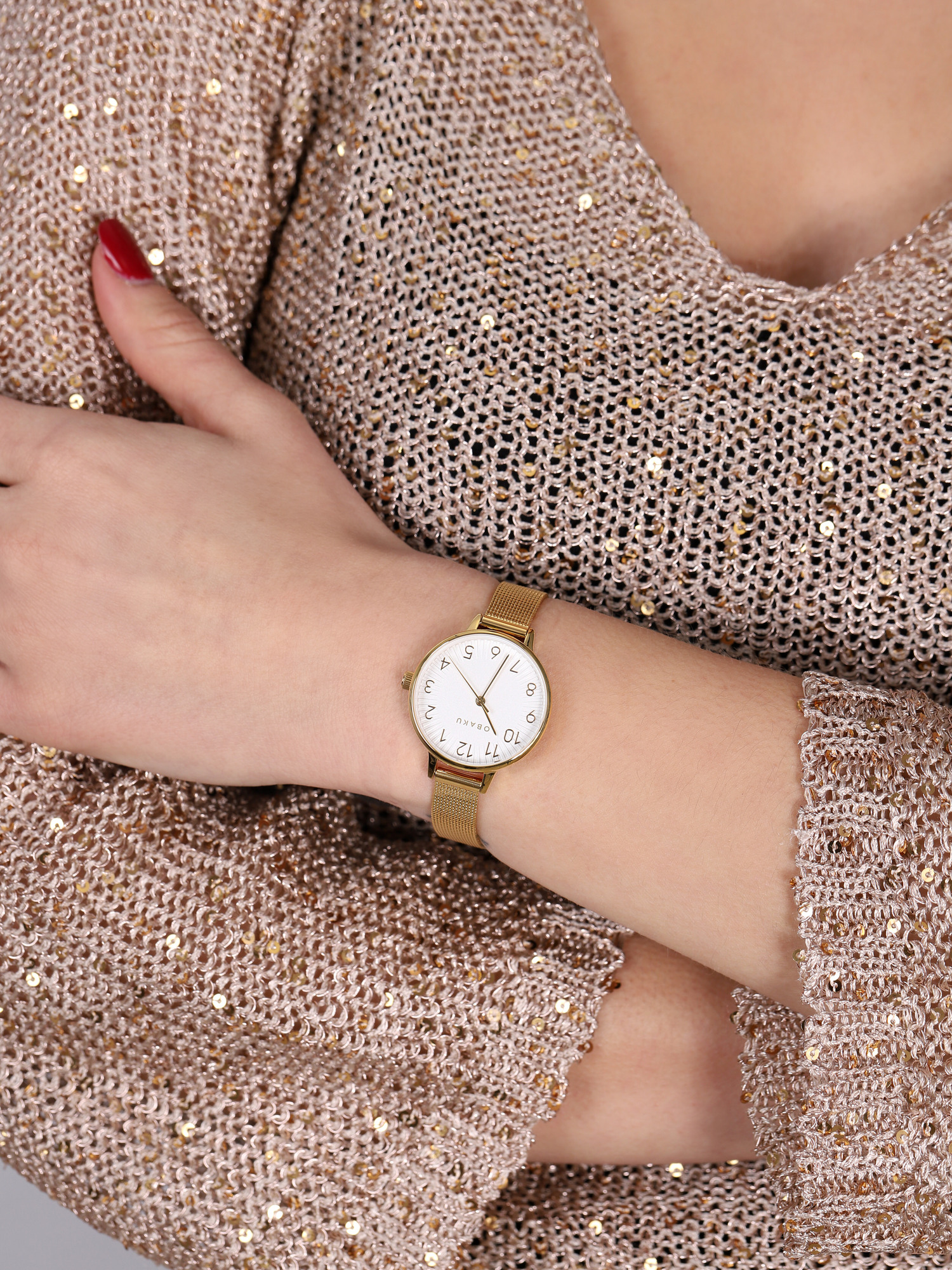 Obaku Denmark V237LXGIMG zegarek złoty klasyczny Slim bransoleta - miniatura 3