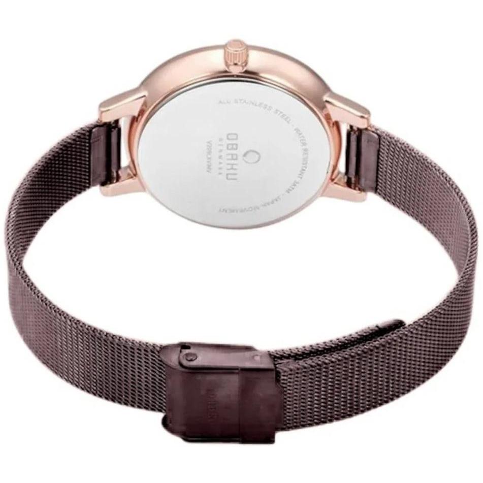 Obaku Denmark V237LXVNMN SYREN - WALNUT - Aros Design House zegarek klasyczny Slim - miniatura 4