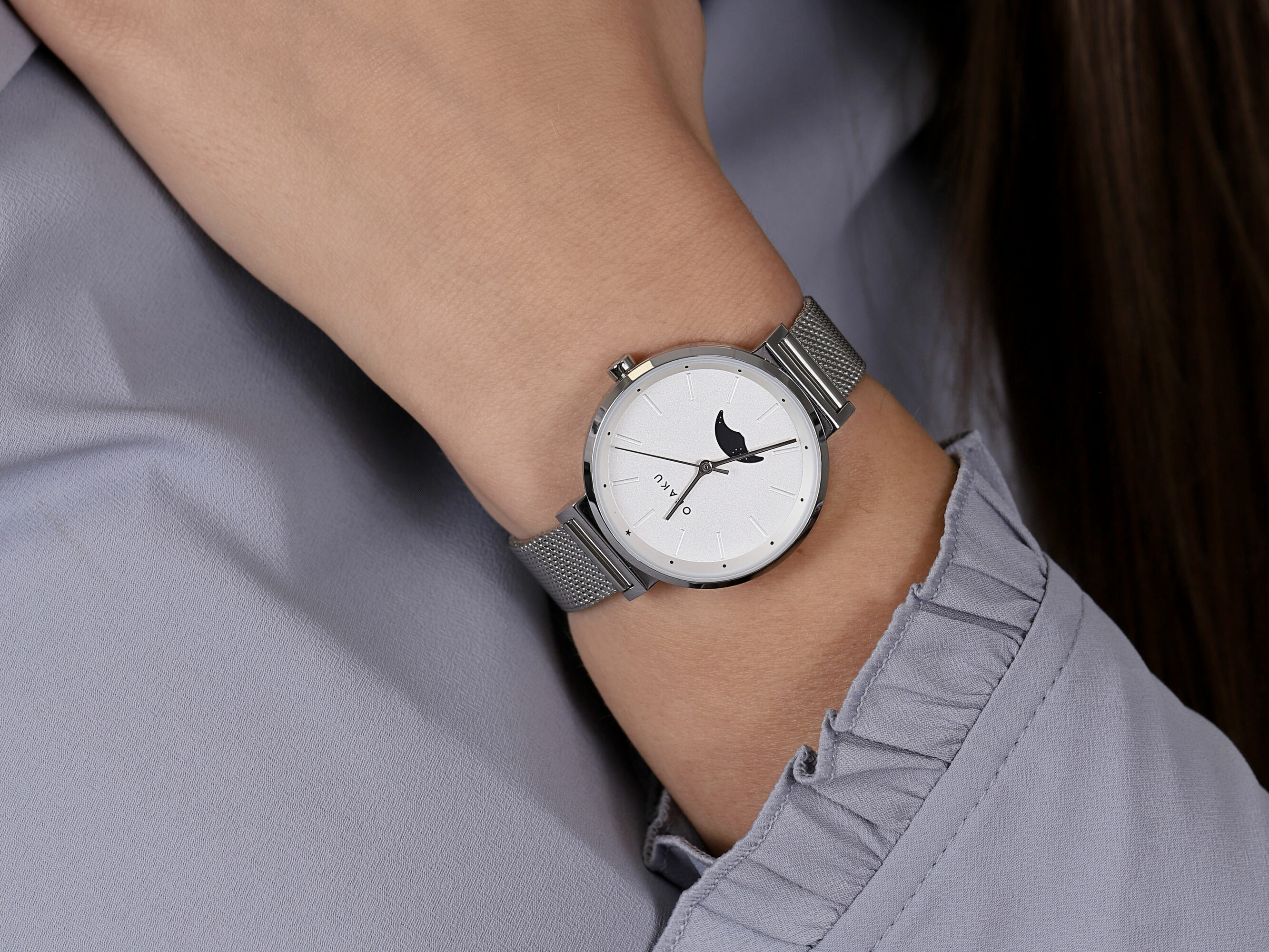 Obaku Denmark V243LMCIMC zegarek srebrny klasyczny Slim bransoleta - miniatura 4