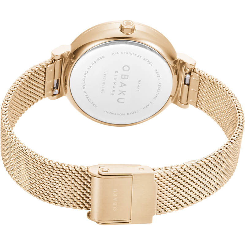 Obaku Denmark V243LMVBMV zegarek różowe złoto klasyczny Slim bransoleta - miniatura 7