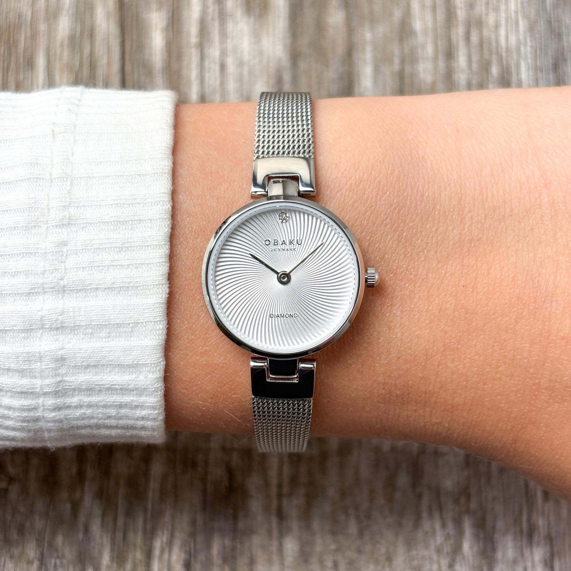 Obaku Denmark V256SXCIMC Damskie DIAMANT PETITE - STEEL zegarek damski fashion-modowy mineralne utwardzane