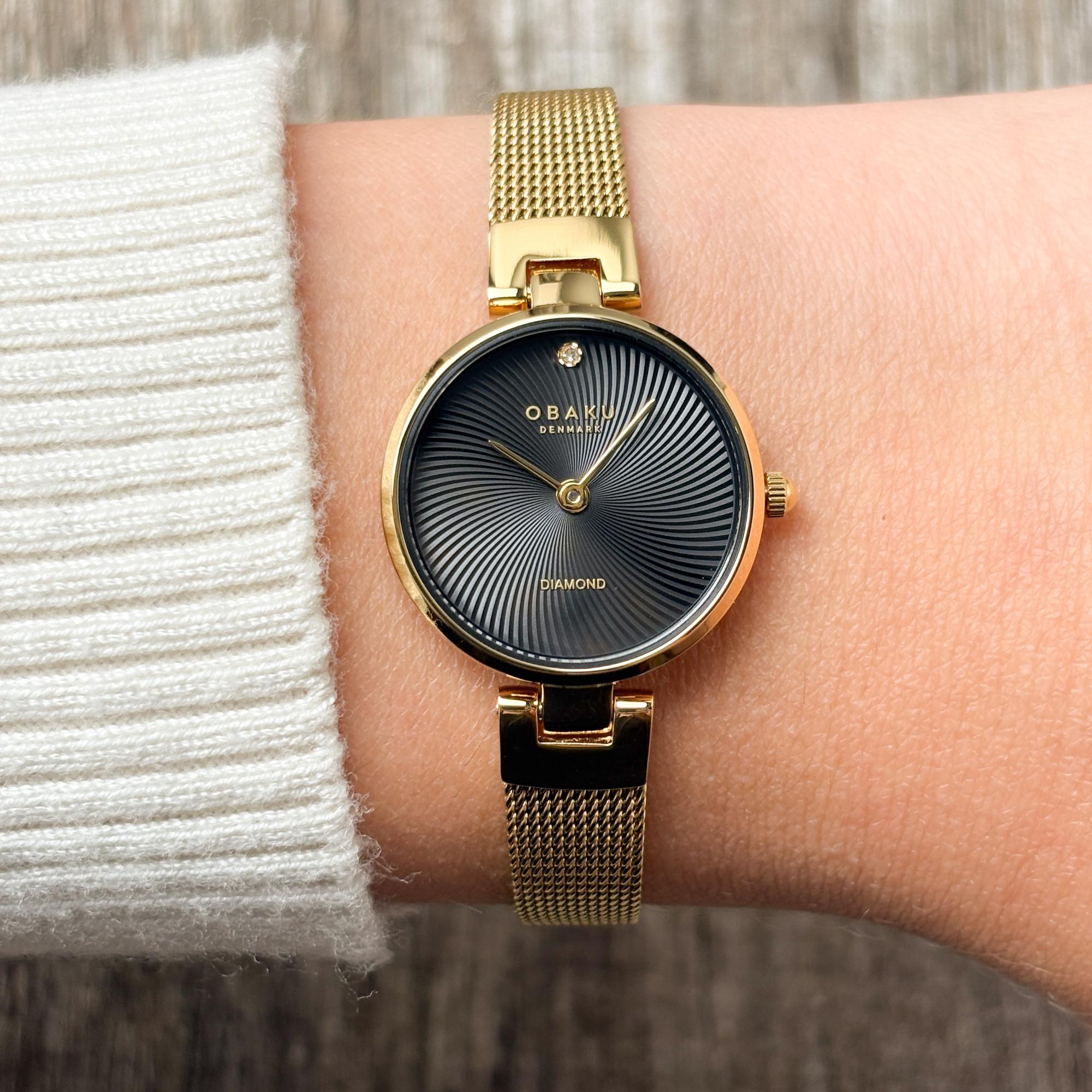 Obaku Denmark V256SXGBMG zegarek złoty klasyczny Damskie bransoleta