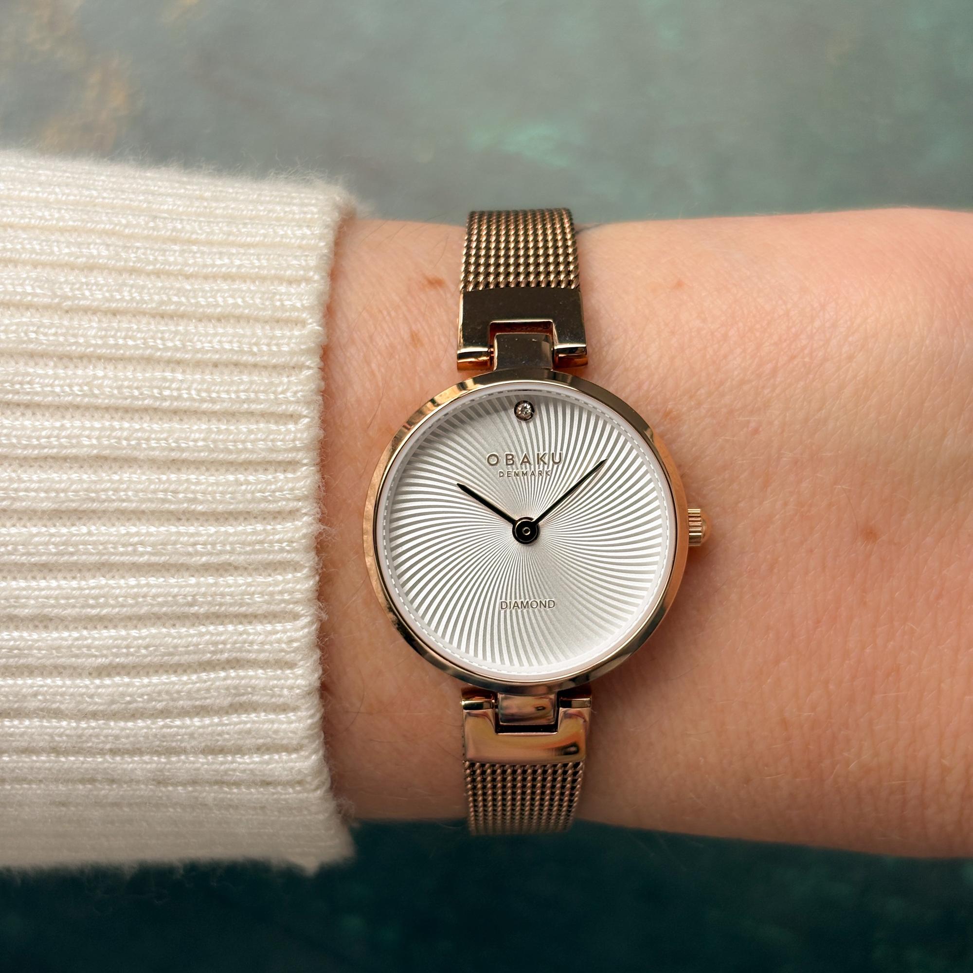 Obaku Denmark V256SXVIMV Damskie Diamant Petite - Rose zegarek damski fashion-modowy mineralne utwardzane - miniatura 8