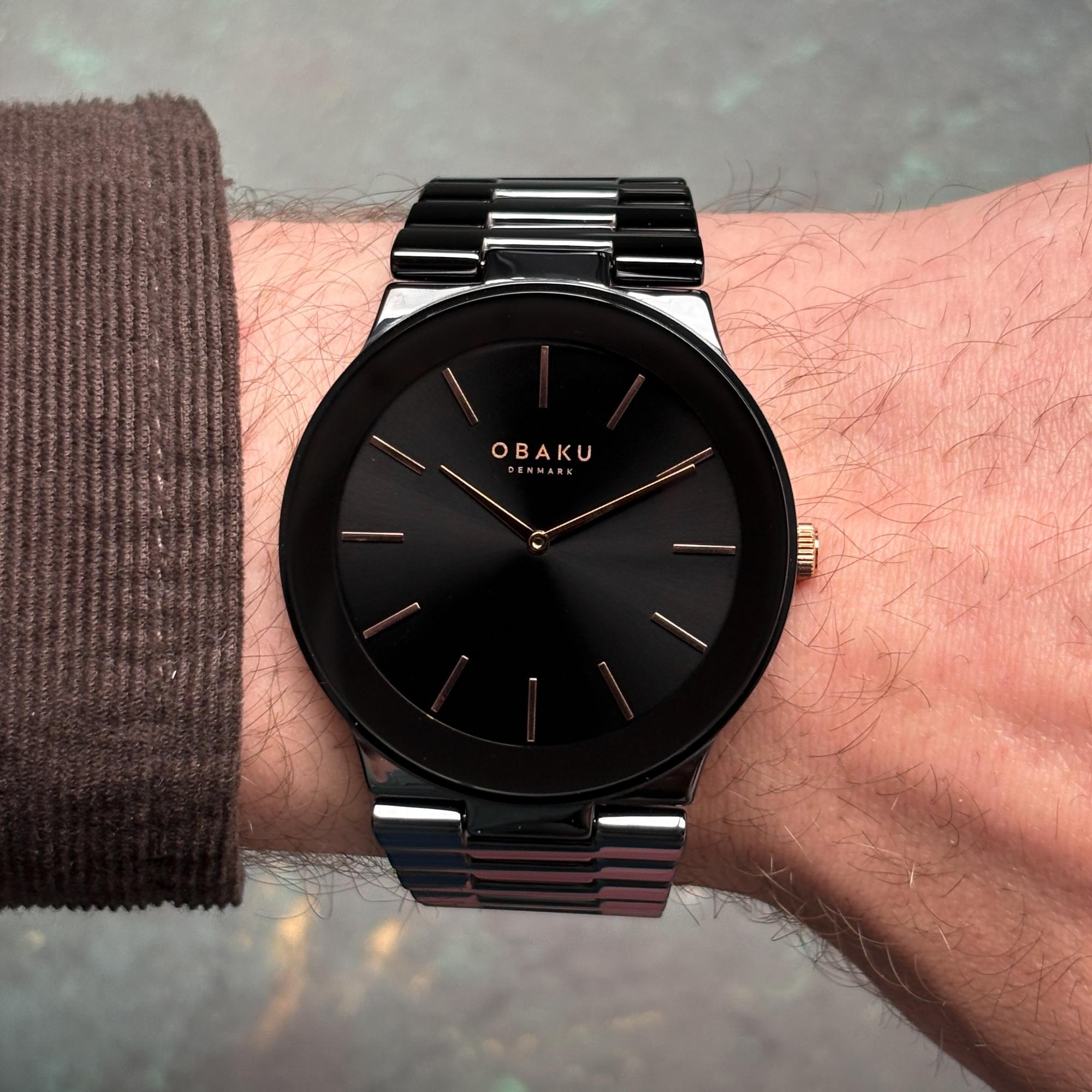 Obaku Denmark V281GXBBCB Męskie Svale - Dark zegarek męski klasyczny szafirowe