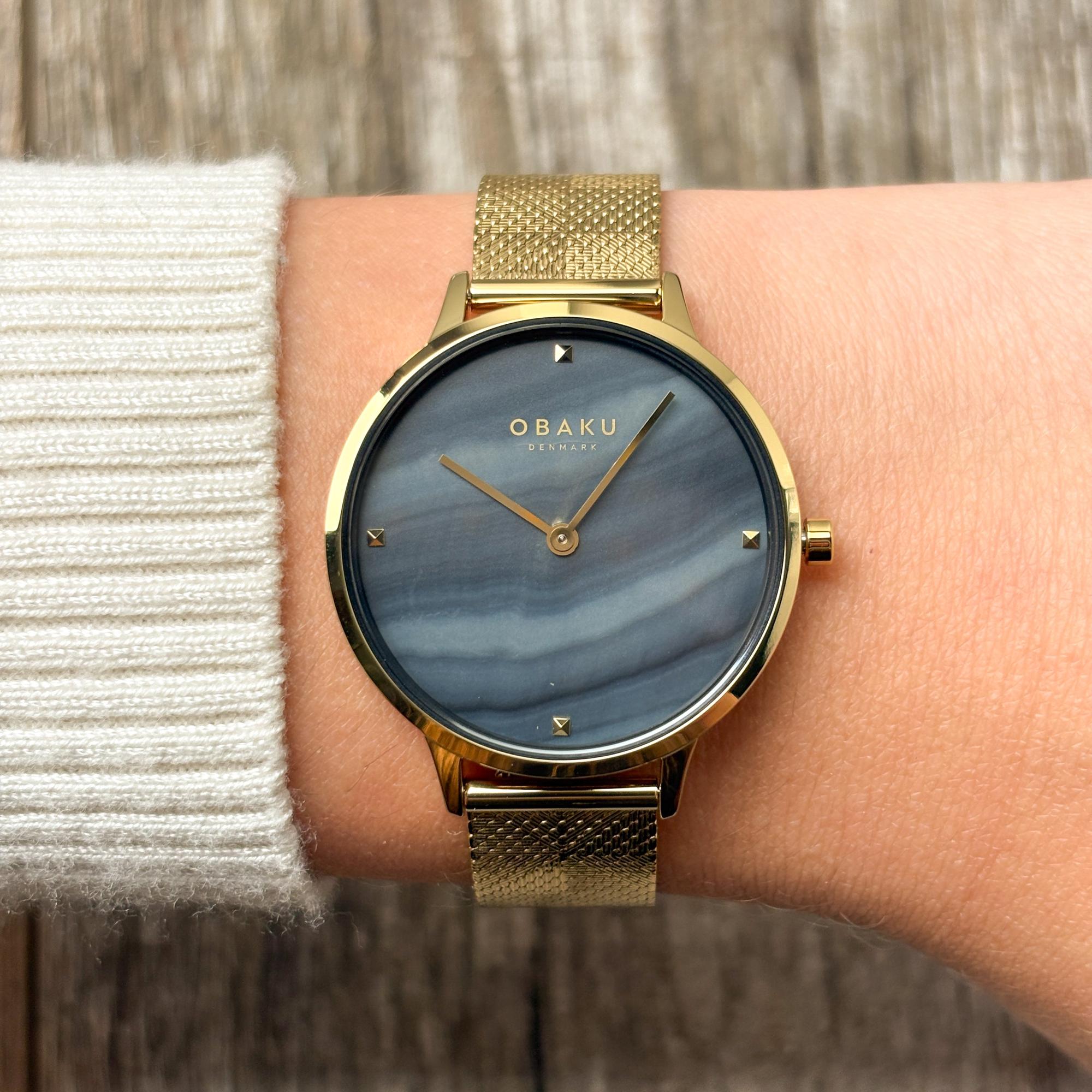 Obaku Denmark V295LXGBHG zegarek złoty klasyczny Damskie bransoleta