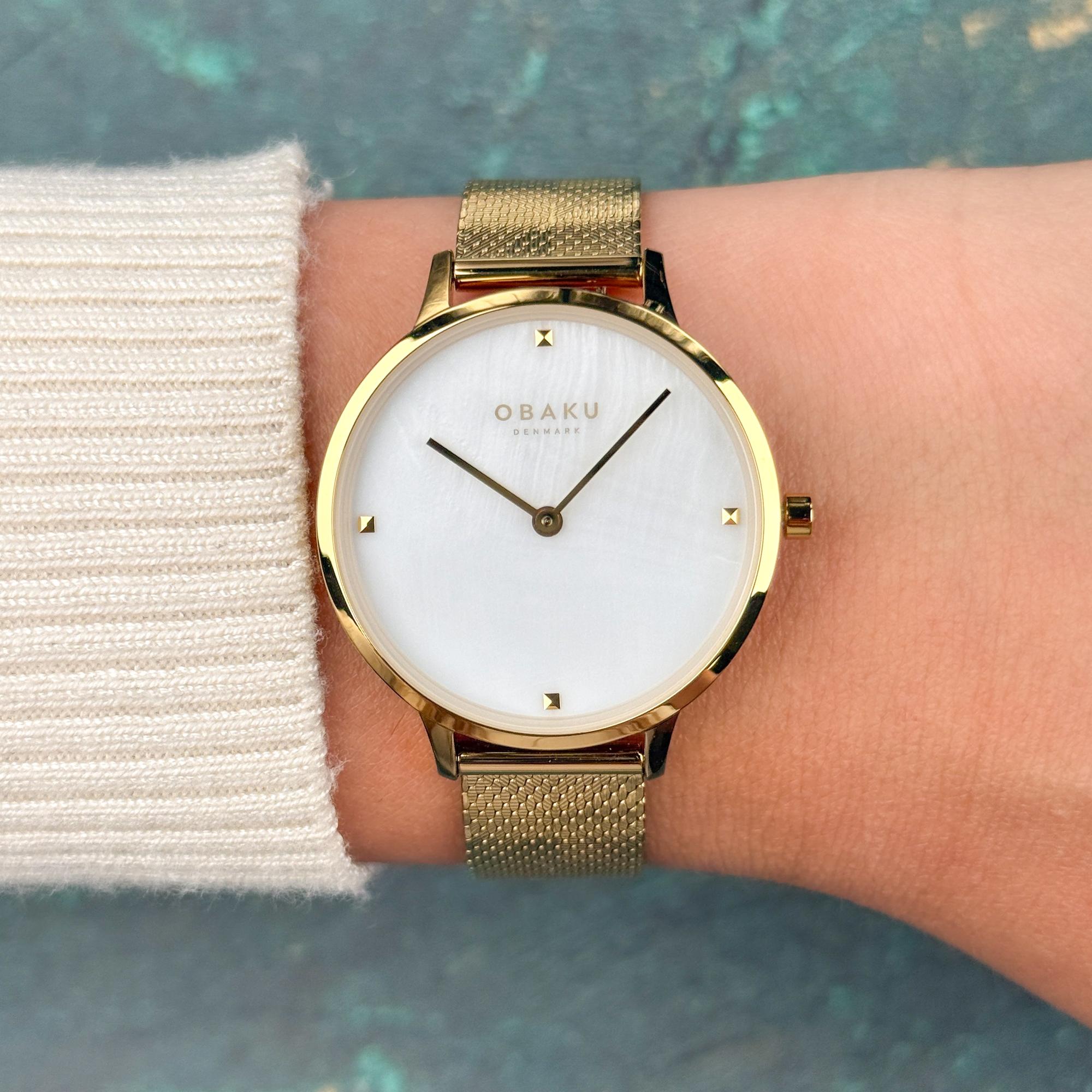 Obaku Denmark V295LXGWHG Damskie Figen - Gold zegarek damski klasyczny mineralne - miniatura 8