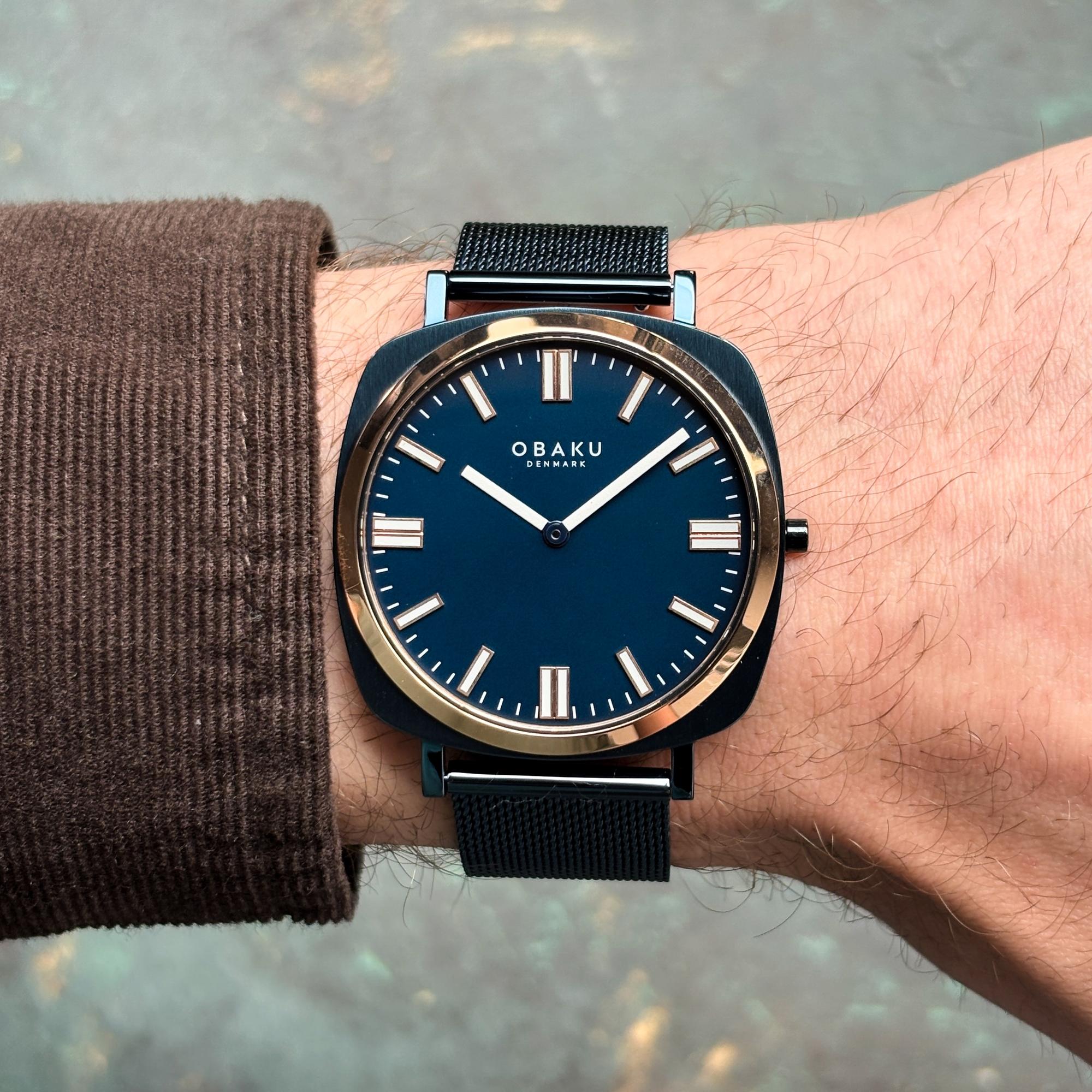 Obaku Denmark V296GXSLML Męskie klasyczny zegarek niebieski - miniatura 9