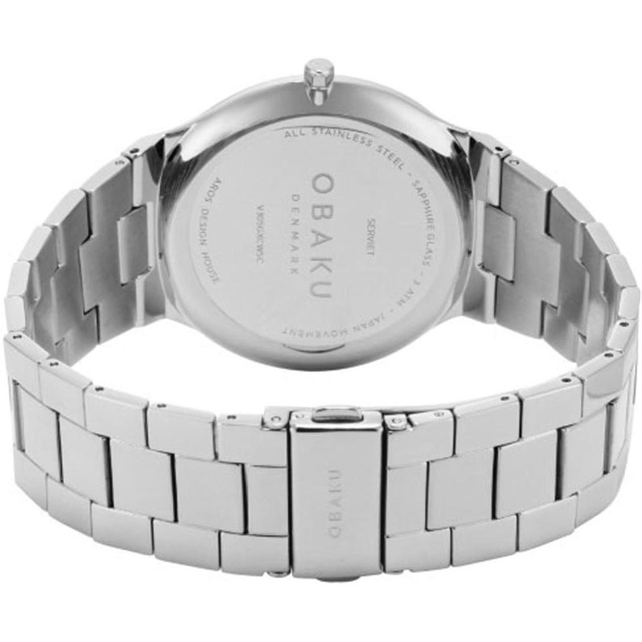 Obaku Denmark V305GXCWSC zegarek srebrny klasyczny Męskie bransoleta
