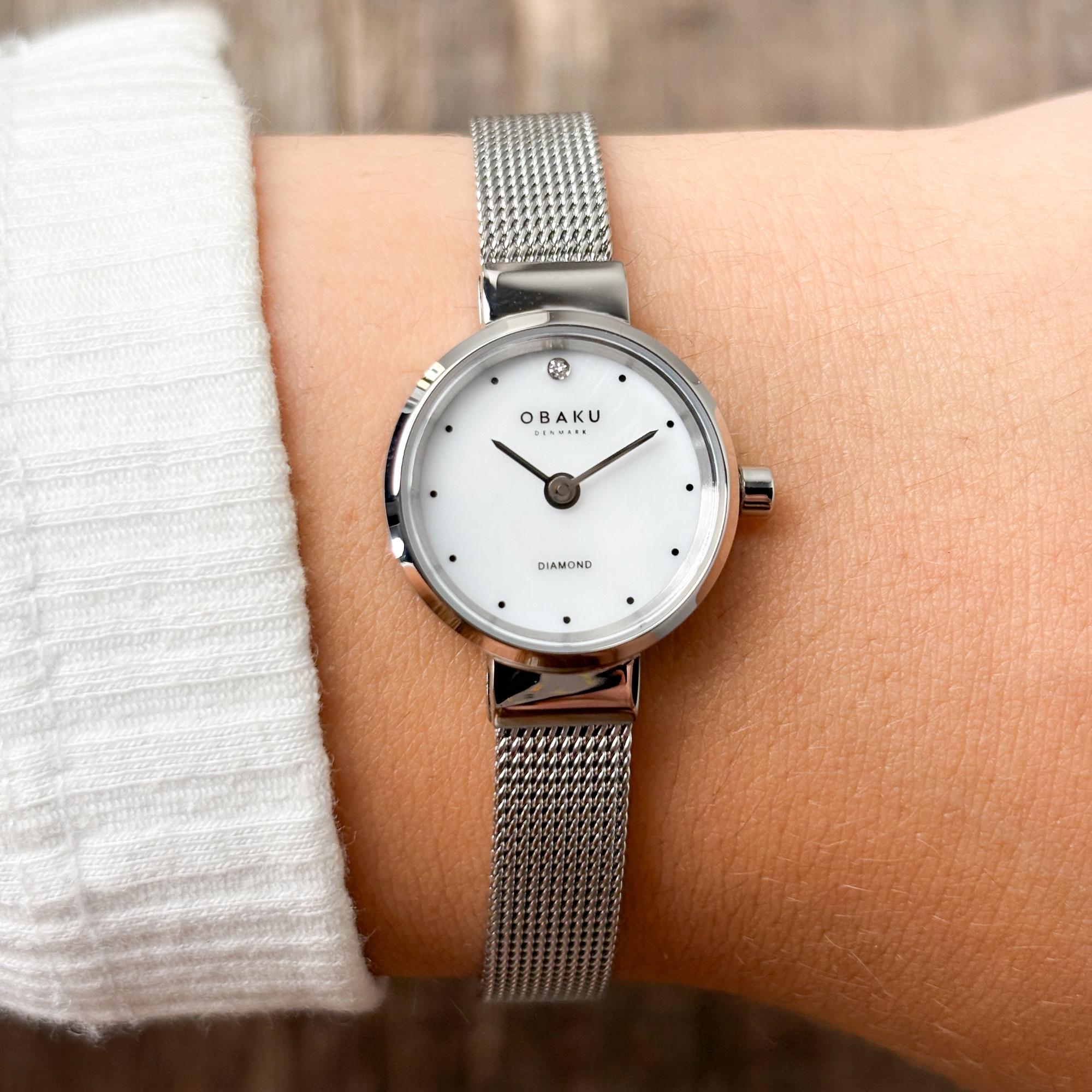 Obaku Denmark V313LXCWMC Damskie Blink - Diamond Pearl Steel zegarek damski klasyczny mineralne