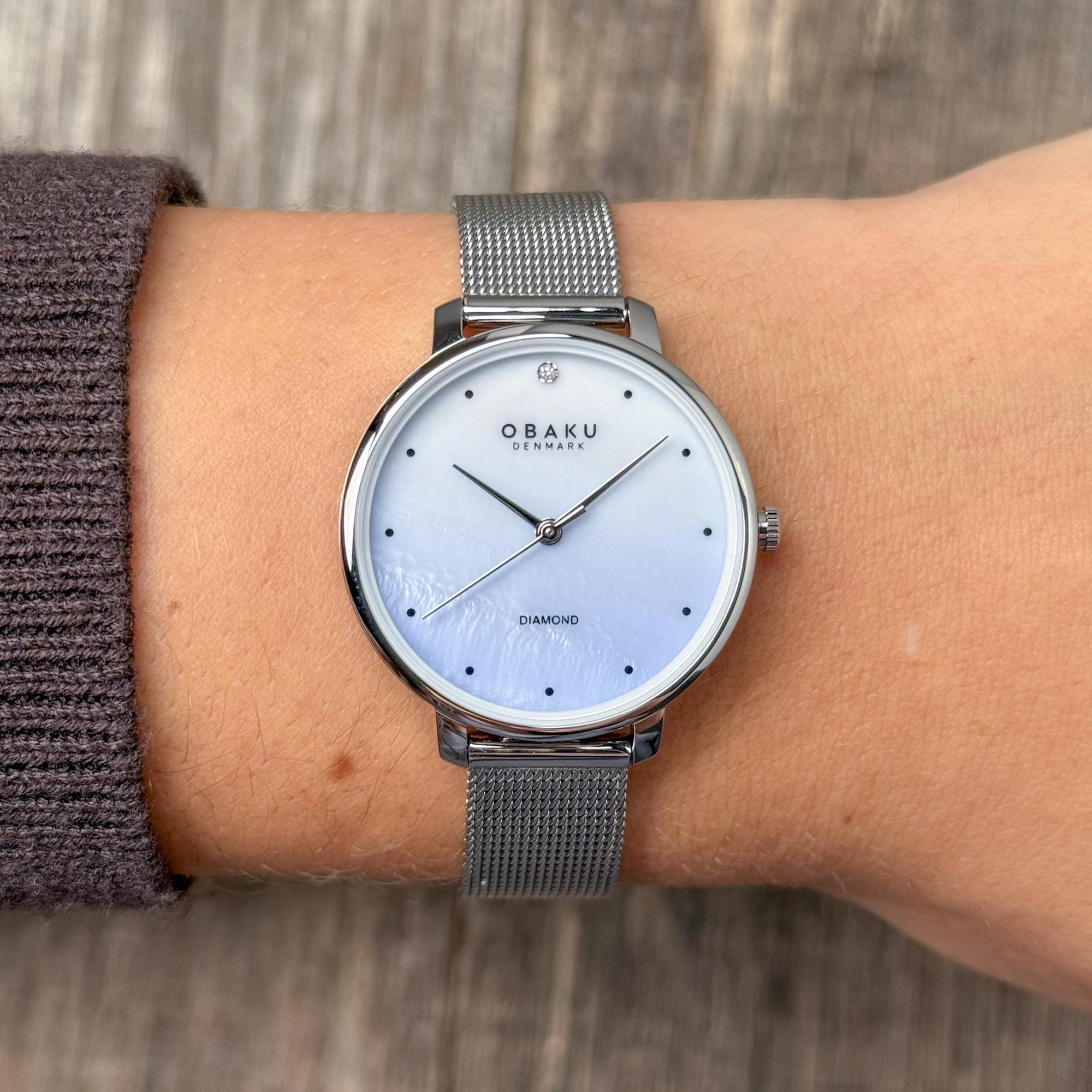 Obaku Denmark V320LXCZMC-DM Damskie Tone - Diamond Ocean Light Steel zegarek damski klasyczny mineralne - miniatura 8