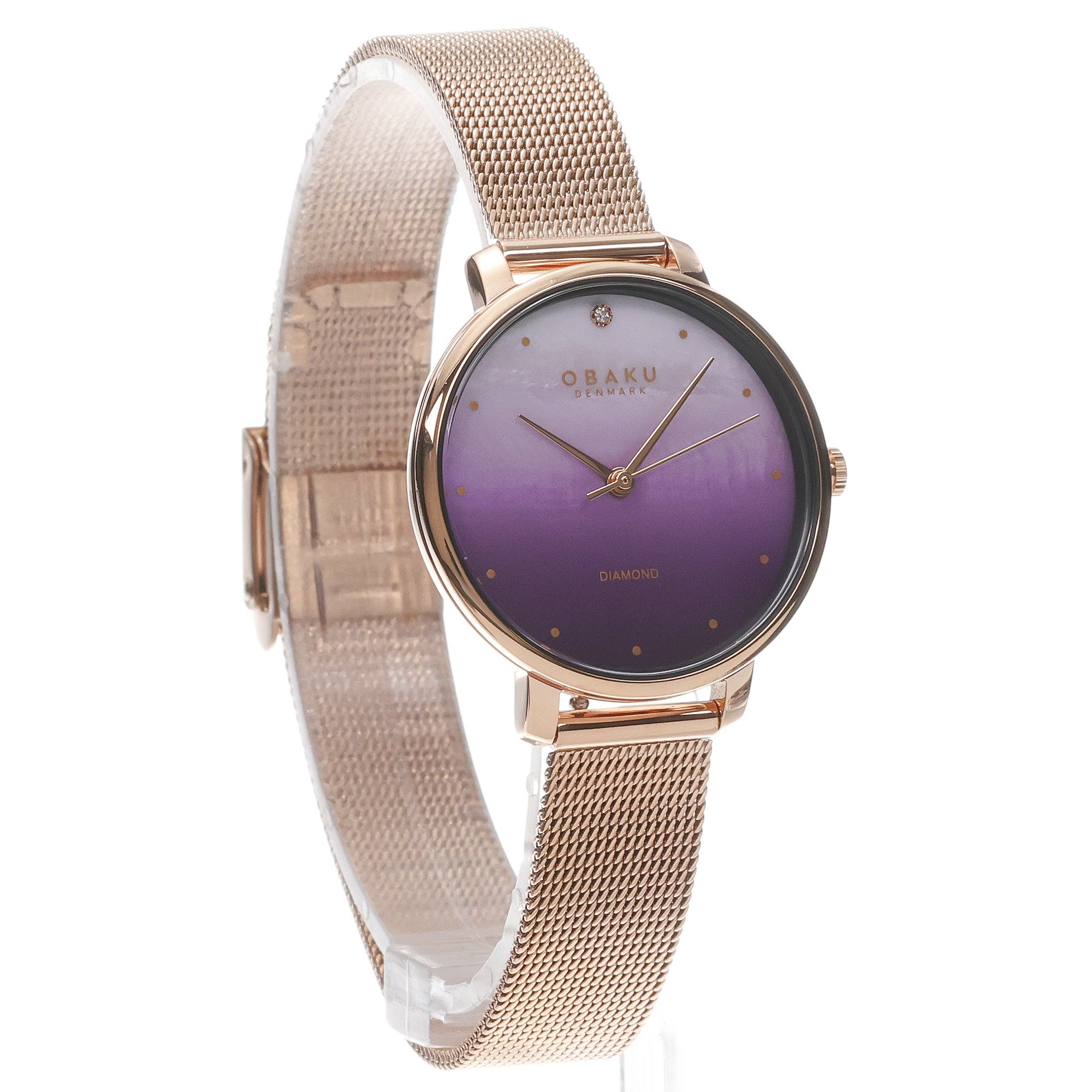 Obaku Denmark V320LXVZMV-DQ zegarek różowe złoto klasyczny Damskie bransoleta - miniatura 3