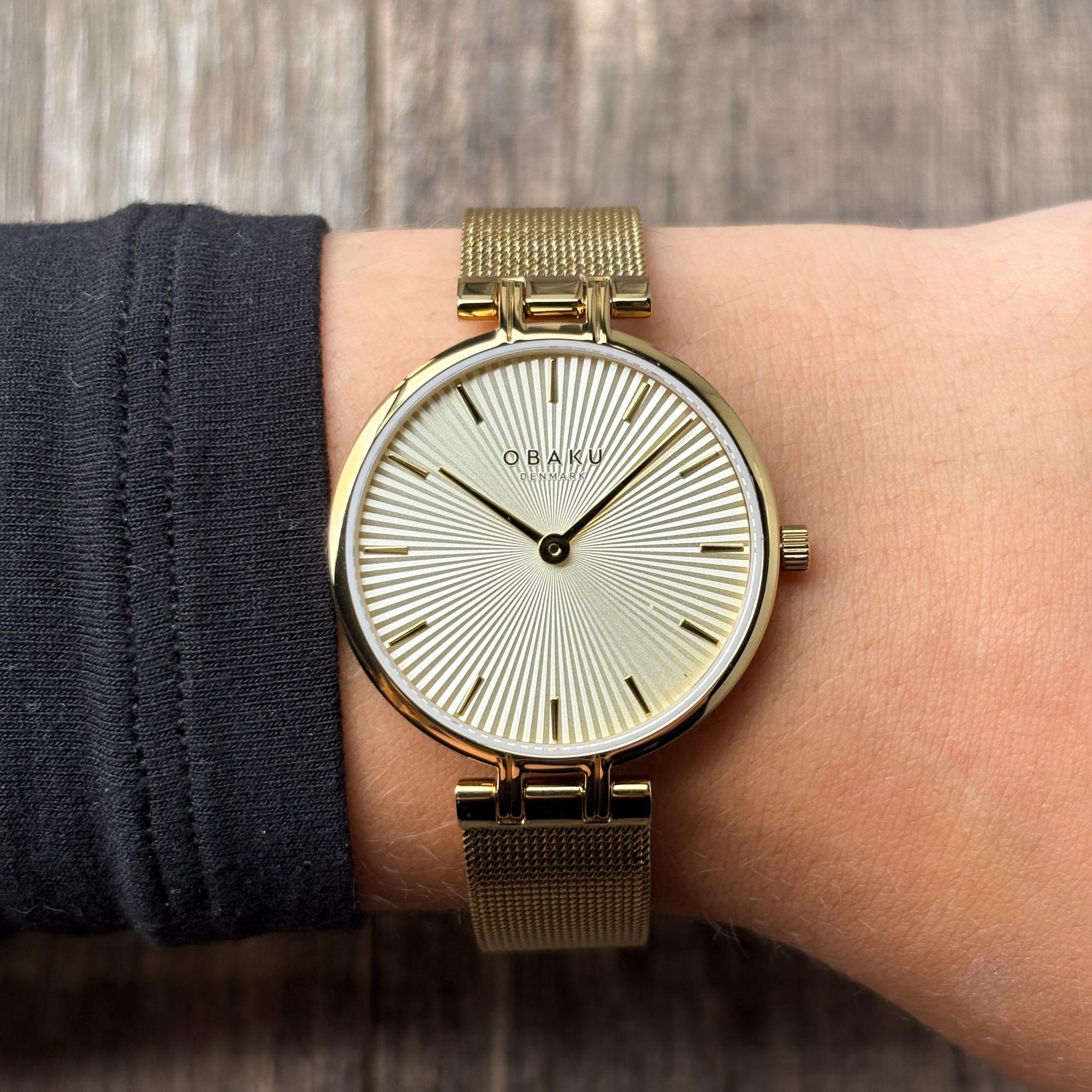 Obaku Denmark V322LXGGMG Damskie Panel - Gold zegarek damski klasyczny szafirowe - miniatura 8
