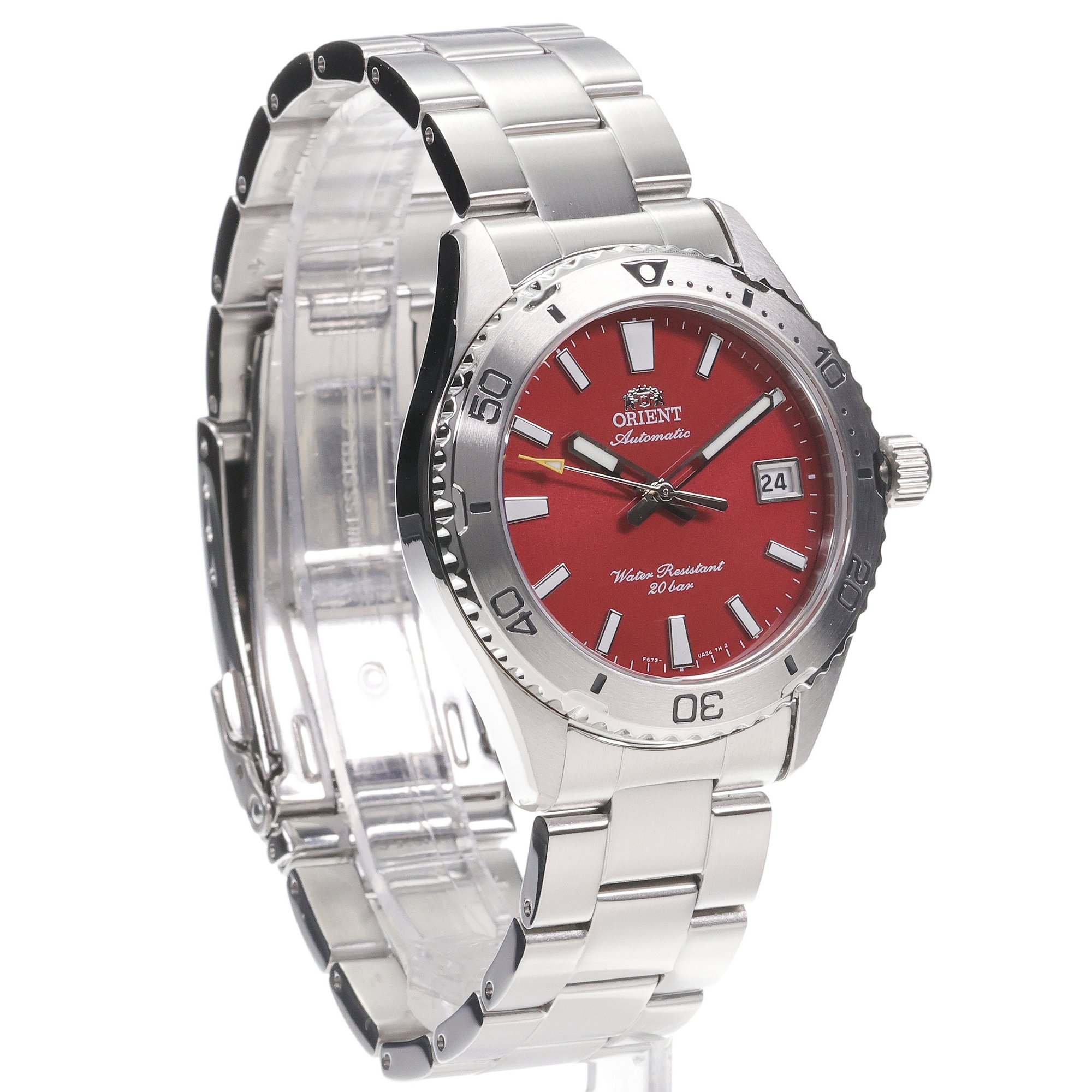 Orient RA-AC0Q09R30B zegarek srebrny klasyczny Sports bransoleta