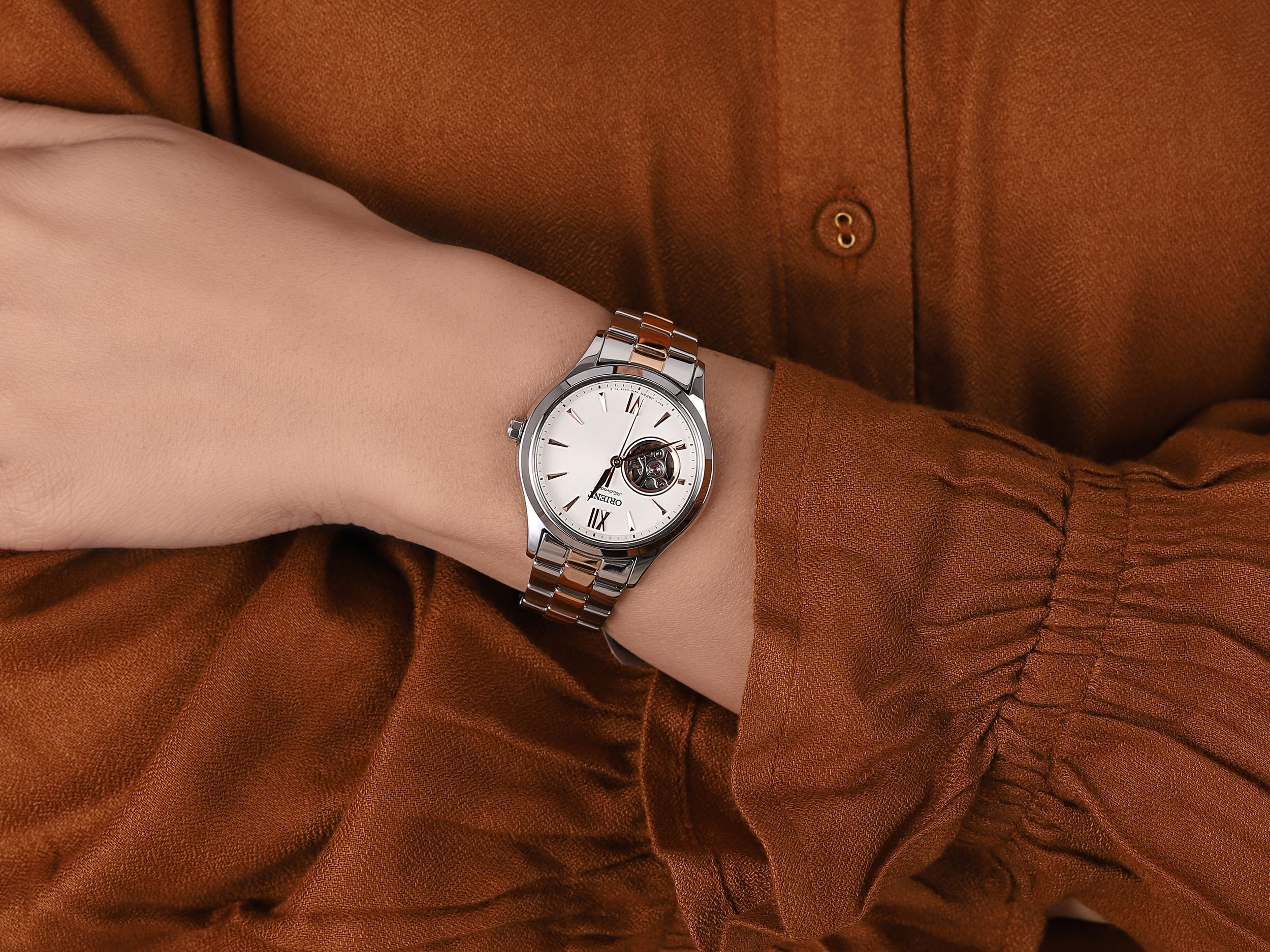 Orient RA-AG0020S10B Contemporary Classic Open Heart Automatic zegarek damski klasyczny mineralne - miniatura 4