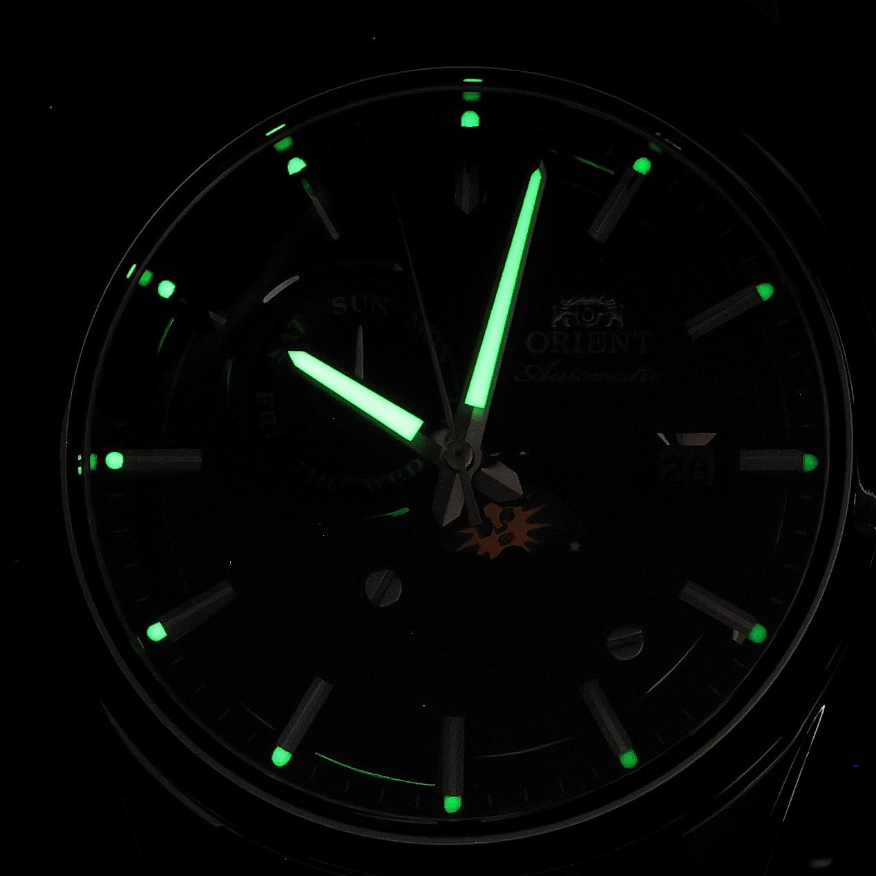 Orient RA-AK0315L30B Męskie Stretto Sun Moon zegarek męski klasyczny szafirowe