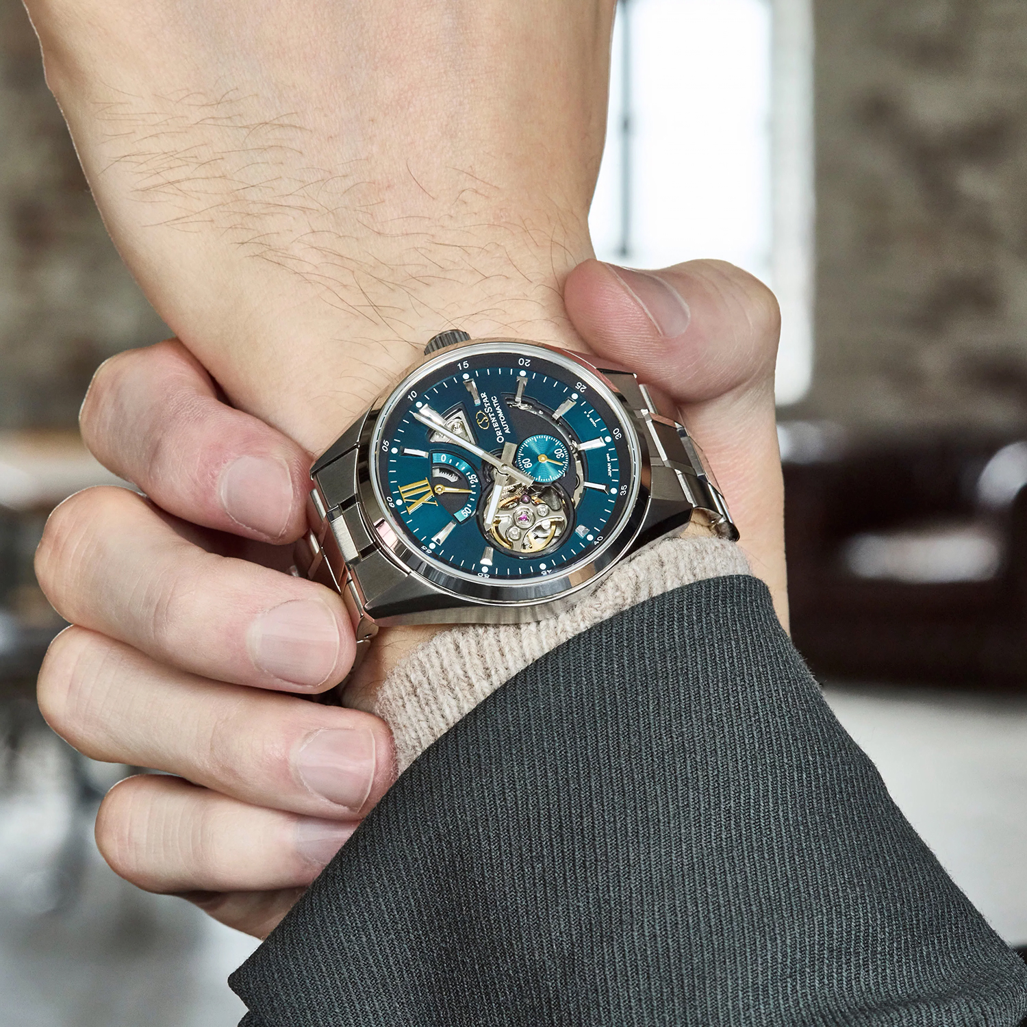 Orient Star RE-AV0114E00B zegarek srebrny klasyczny Contemporary bransoleta - miniatura 5