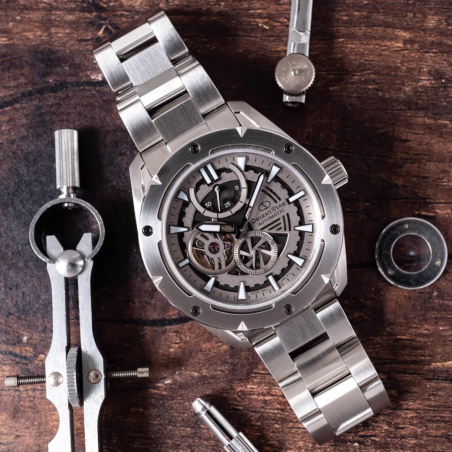 Orient Star RE-AV0A02S00B zegarek srebrny klasyczny Sports bransoleta - miniatura 5