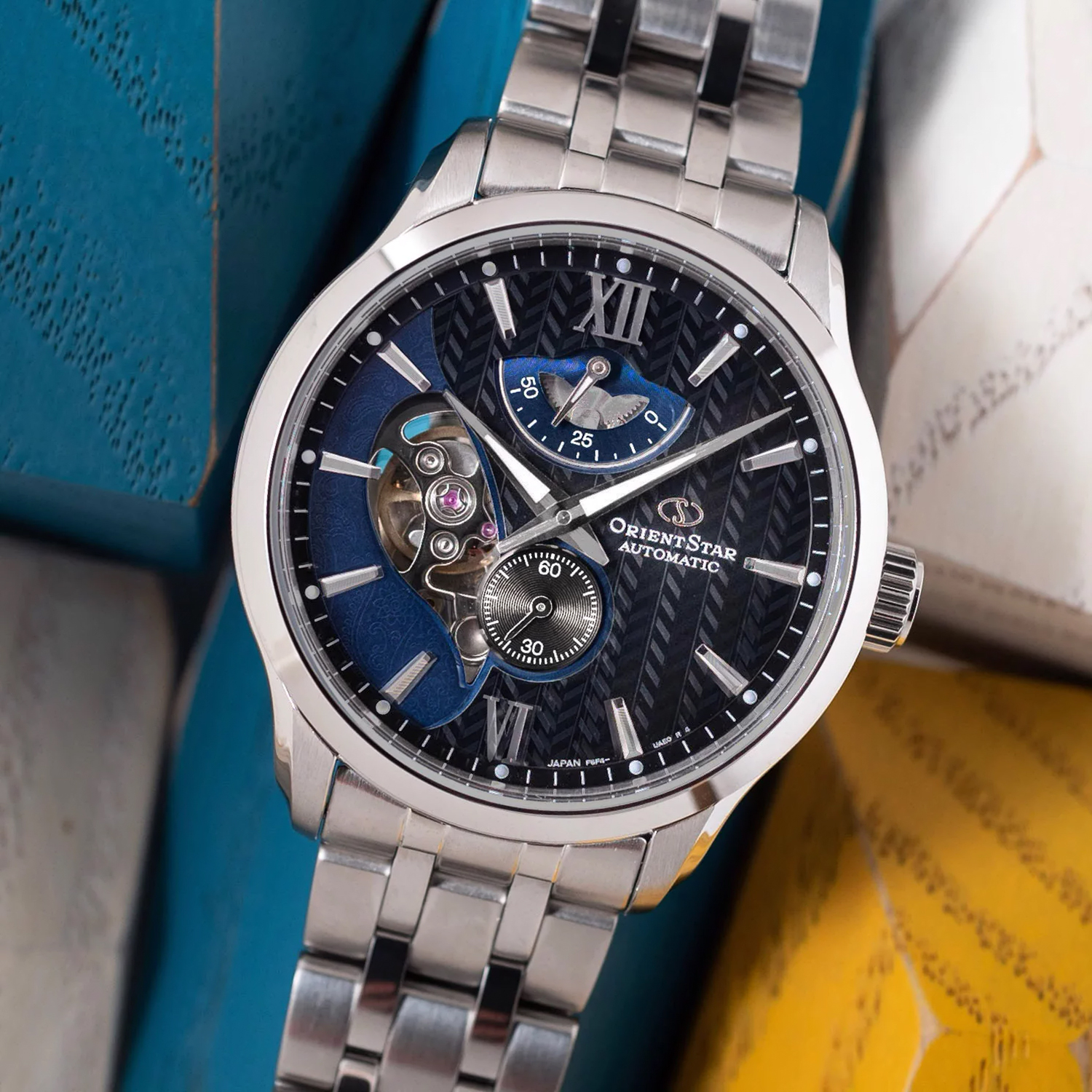 Orient Star RE-AV0B03B00B zegarek srebrny klasyczny Contemporary bransoleta - miniatura 5